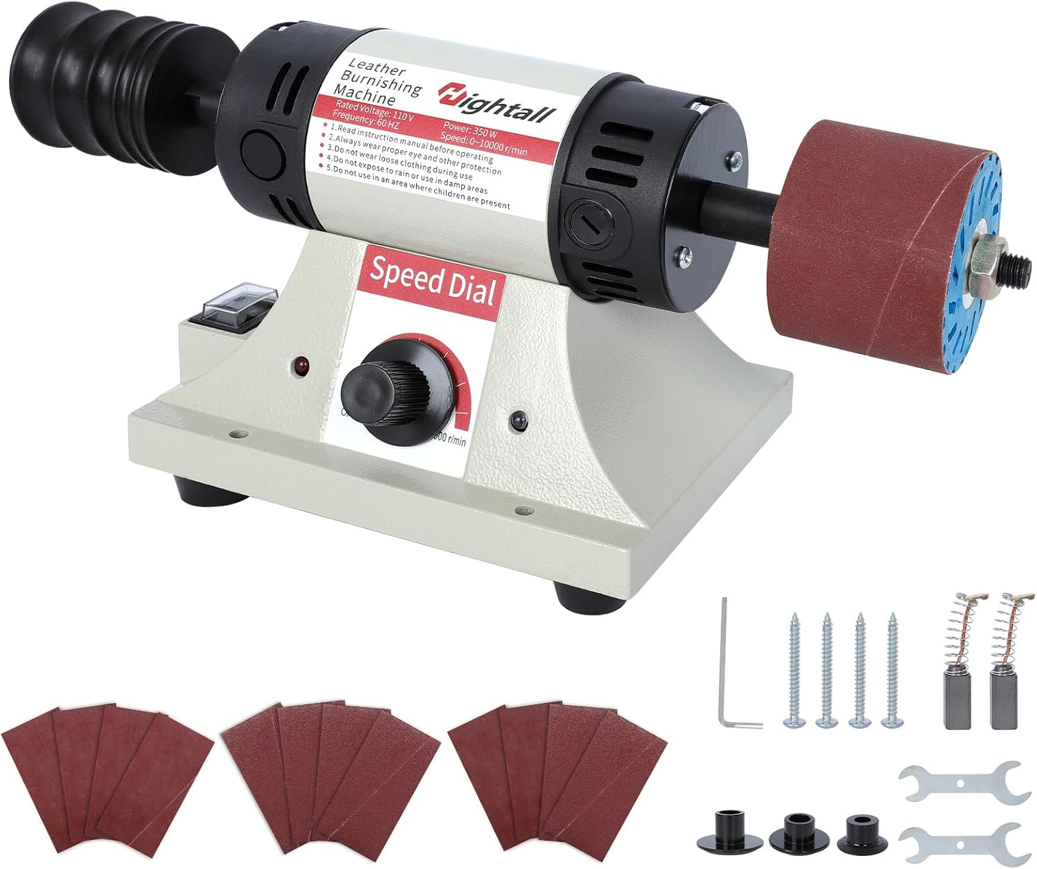 Leather Burnishing Machine, 1750-8500 RPM Variable Speed, 350W Electric Polishi