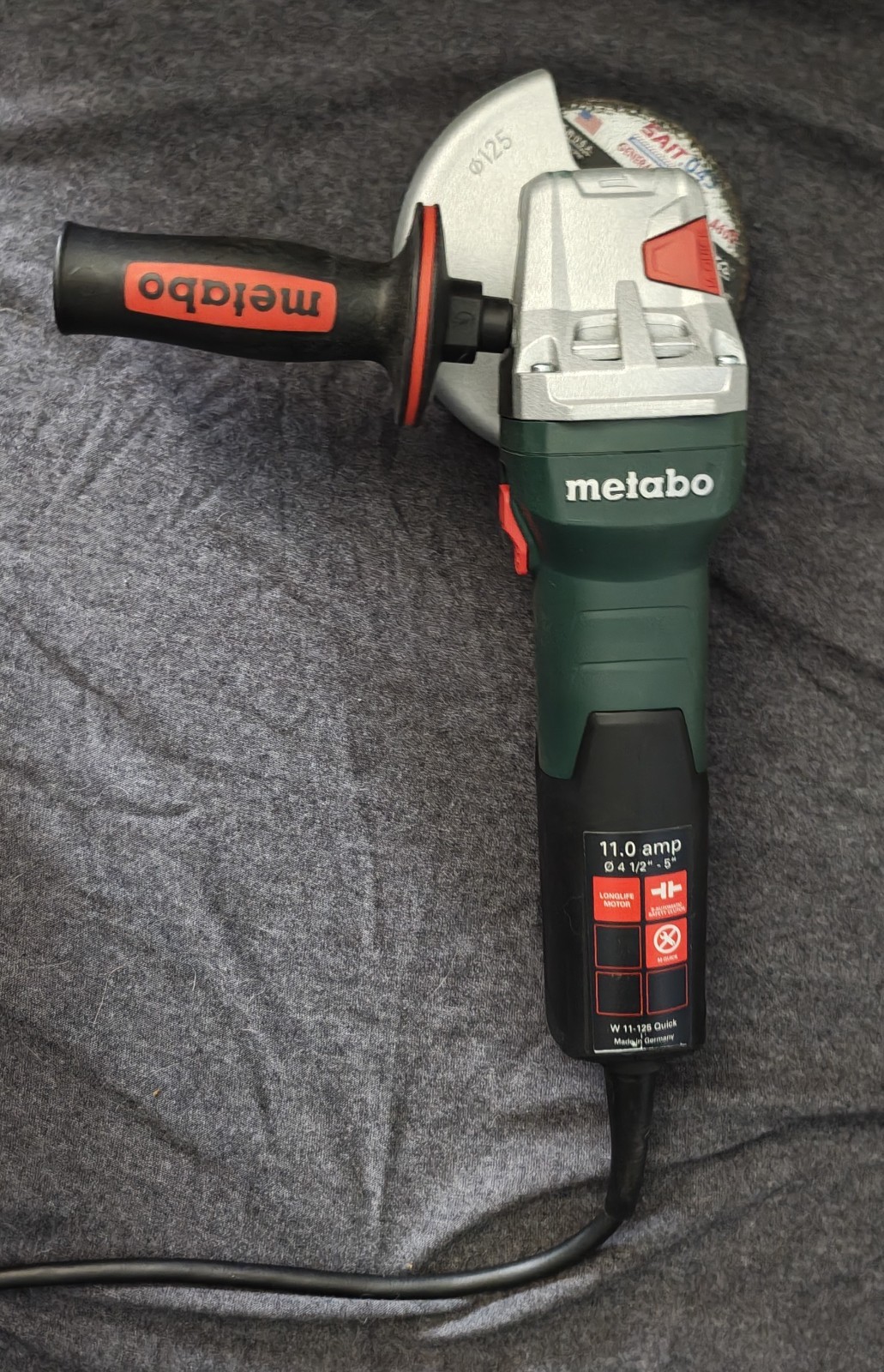 Metabo W 11-125 QUICK 1100W Corded Electric Angle Grinder – Green/Black