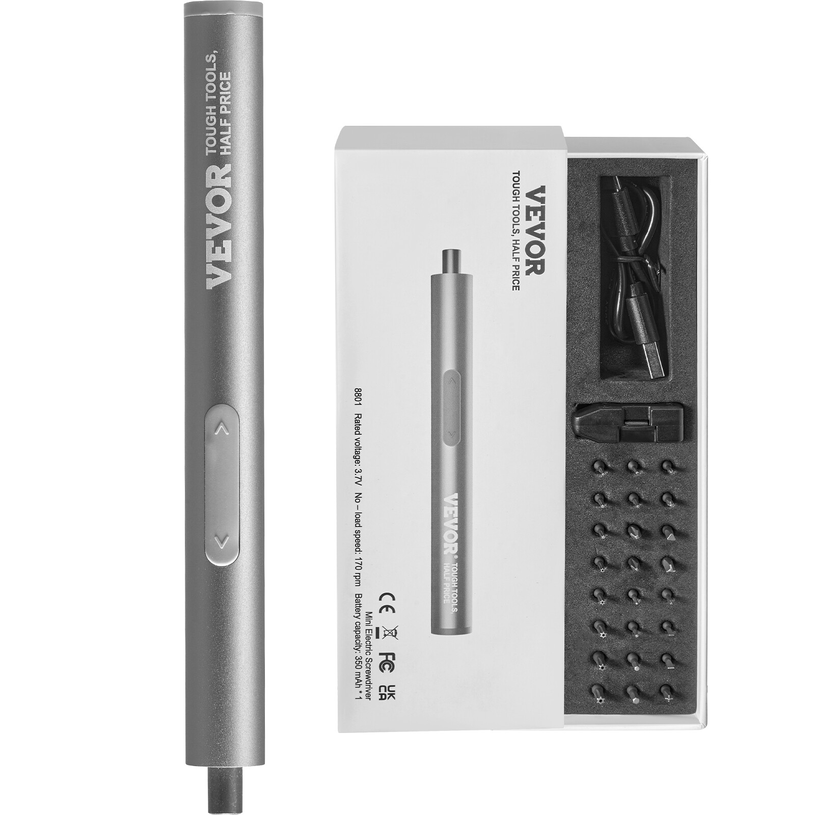 VEVOR Mini Electric Screwdriver Rechargeable Repair Tool Set 24 Magnetic Bits