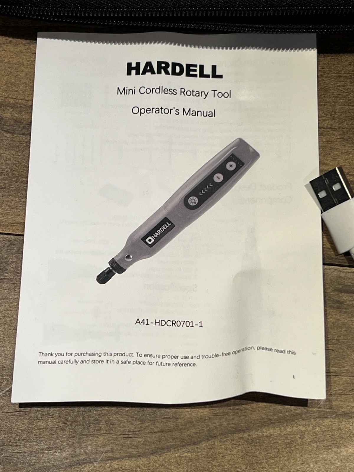 HARDELL Mini Cordless Rotary Tool 5-Speed W/ Charger, Manual And Zipper Case
