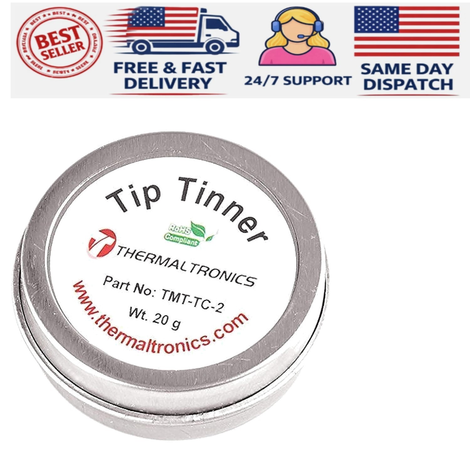 TMT-TC-2 Tip Tinner – 20g Unscented Tablet for Quick Soldering Tip Maintenance