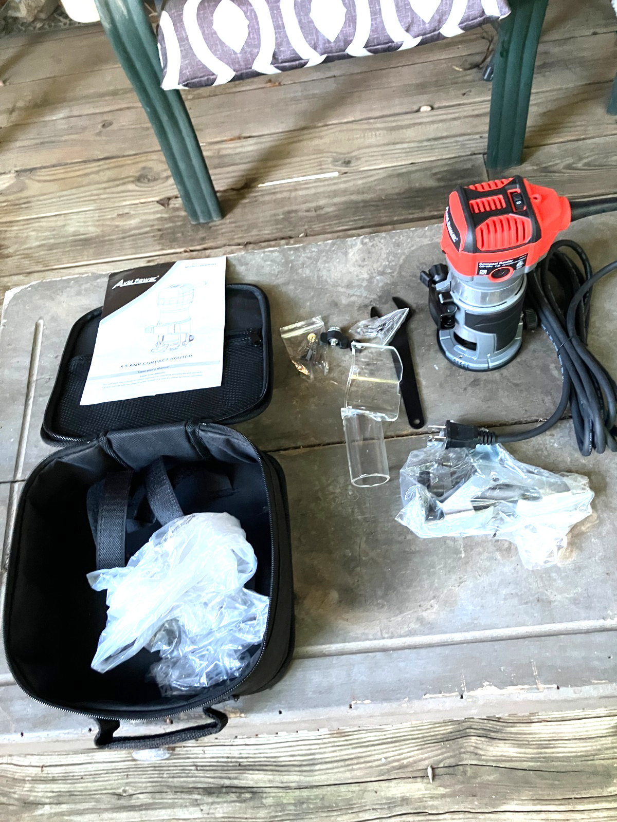 AVID POWER 6.5 Amp 1.25 HP Compact Router Tools Woodworking Fixed Base Wood