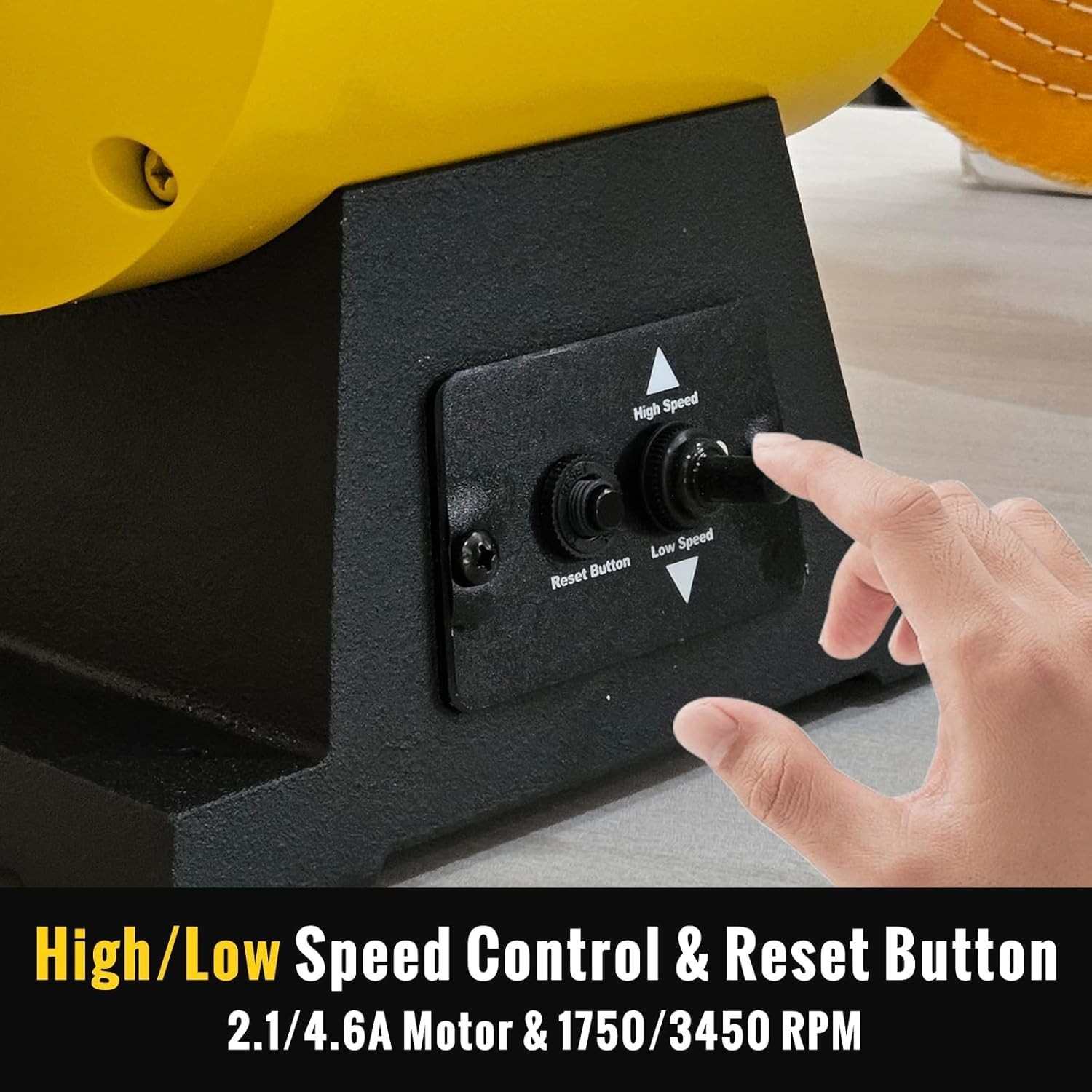 10 Inch Bench Buffer Polisher, Dual Speed 1750/3450RPM Electric Buffing Machine