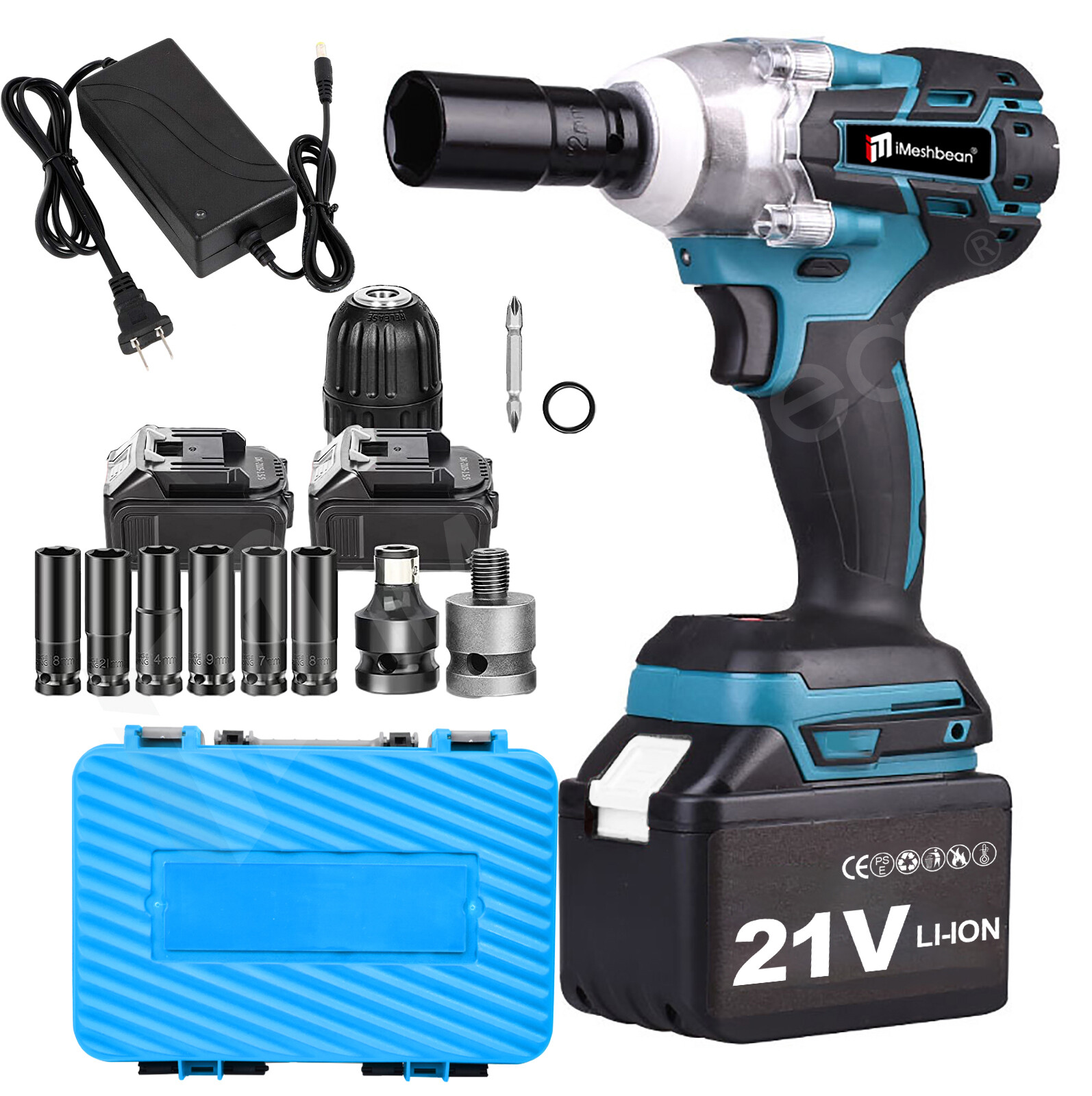 Cordless Electric Impact Wrench Gun 1/2 » High Power Driver w/ Li-ion Battery