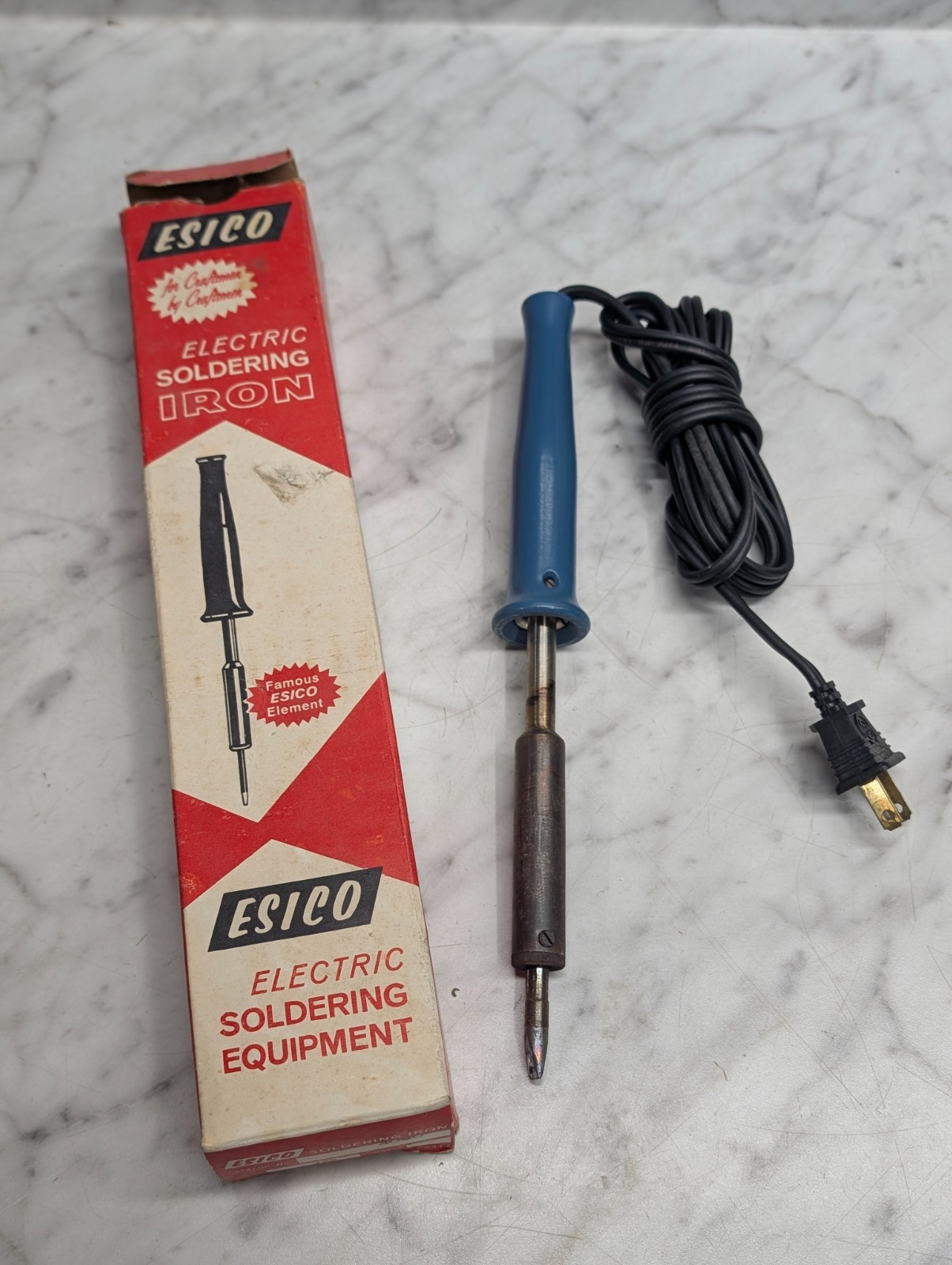 Vintage Esico Electric Soldering Iron w/ Original Box No. 4080 80 Watt 120 Volts