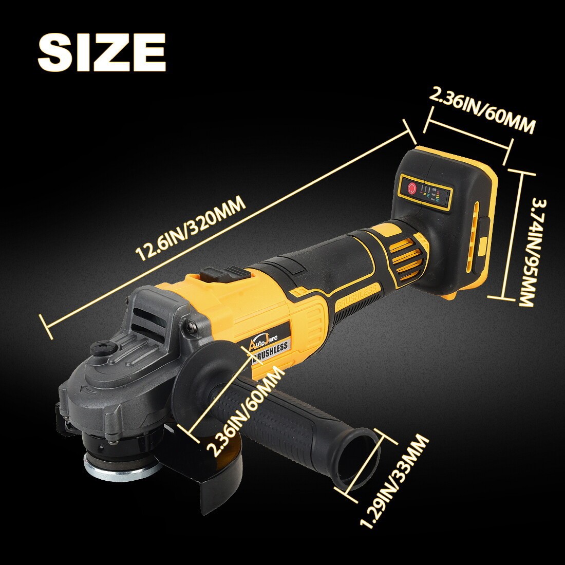 Cordless Angle Grinder For Dewalt 20V Battery 4-1/2&Prime; to 5&Prime; 20 Volt MAX Cut-Off