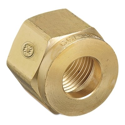 Regulator Inlet Nut, Air, Brass, CGA-346, 0.830 in to 14 NGO, RH Female Western