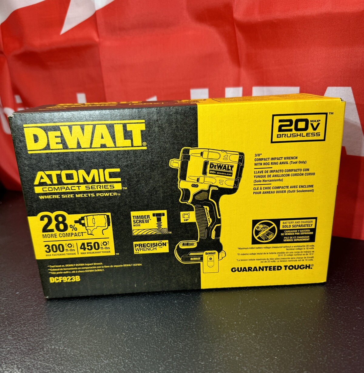 DEWALT Atomic 20V Brushless 3/8&Prime; Impact Wrench DCF923 (SEALED BOX)