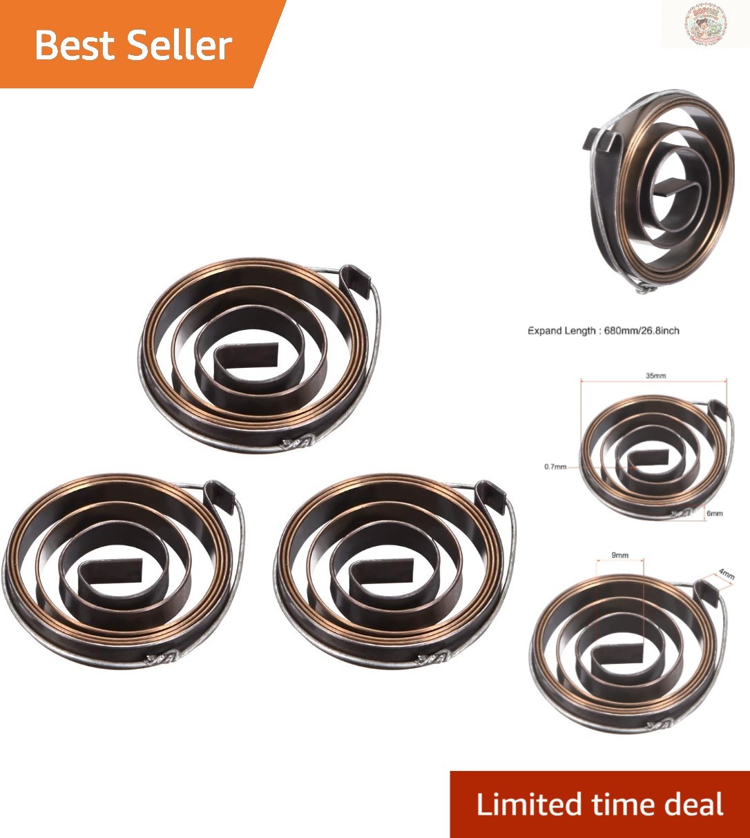 3PCS Drill Press Coil Springs – 2.2Ft Long, Rust-Resistant Blackened Finish