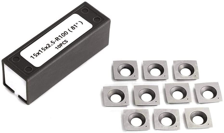 15x15x2.5mm 30-Degree Carbide Inserts For Shelix Cutter Heads Planer -10 Pack
