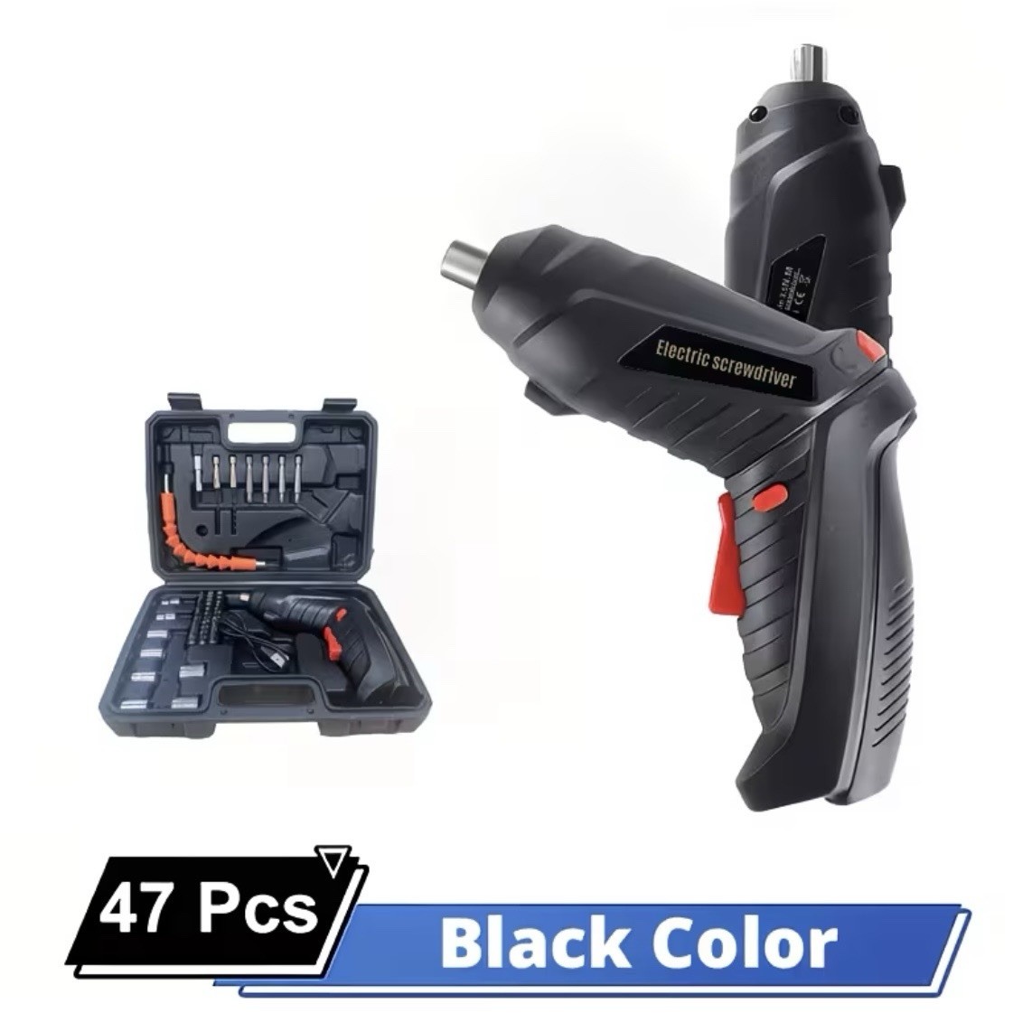 Rechargeable Wireless Electric Screwdriver/Drill Set (47 Pieces)