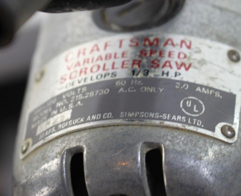 Vintage Sears Craftsman Variable Speed Scroller Saw, Jig Saw USED