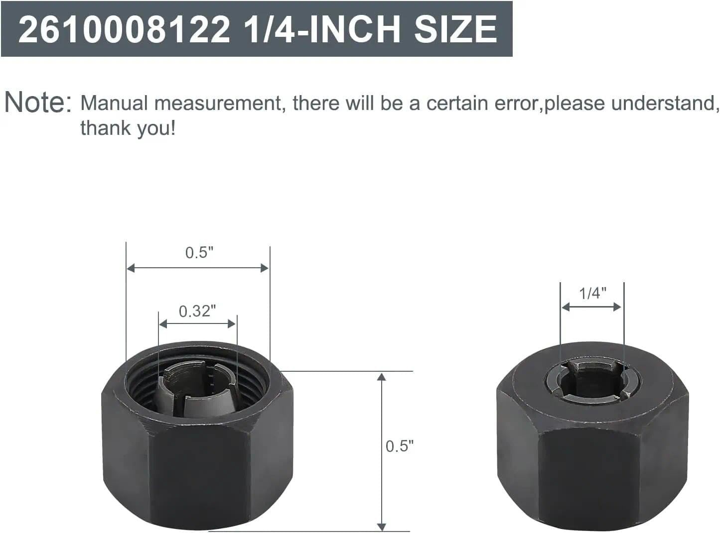 2610008122 1/4&Prime; Router Collet for BoschI PR20EVS