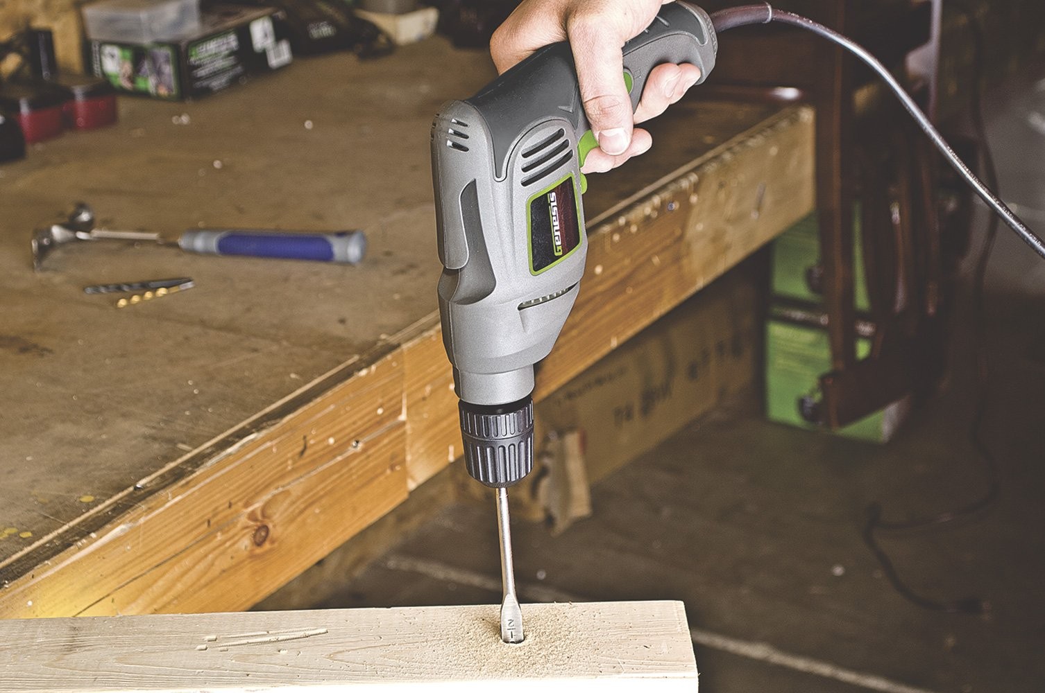 4.2 Amp Corded Drill Variable Speed Reversible Electric with 3/8-Inch Keyless…