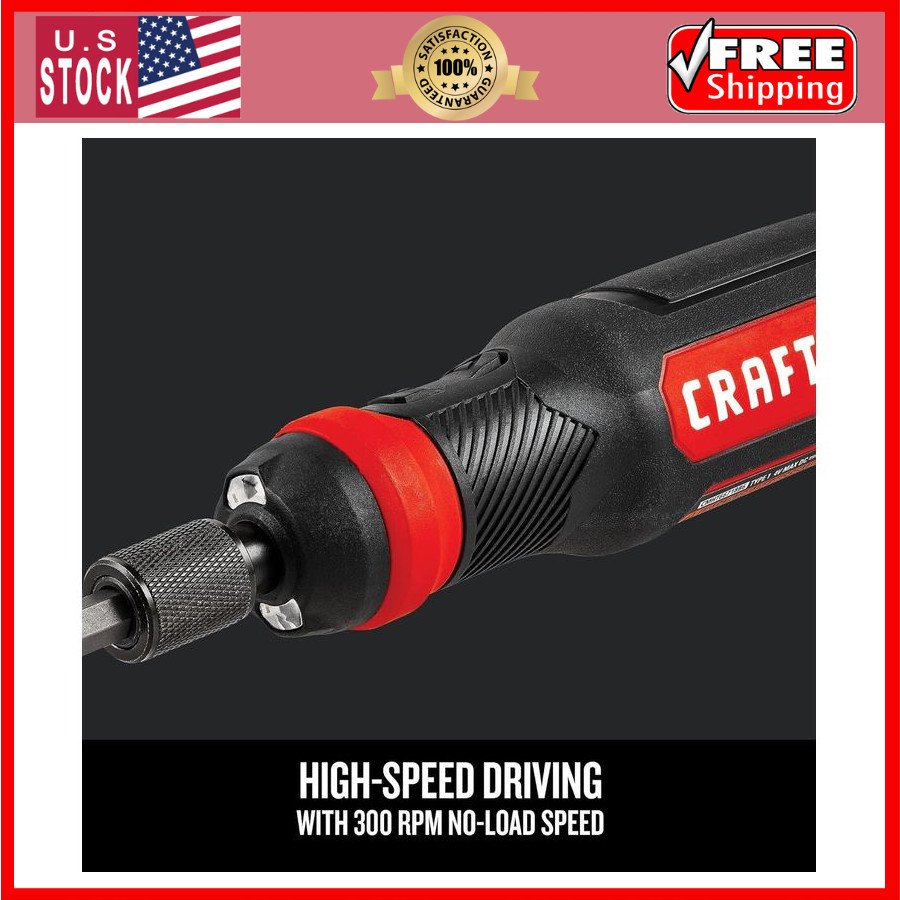 CRAFTSMAN 4V Electric Screwdriver Set, 300 RPM, Micro-USB Charging Port
