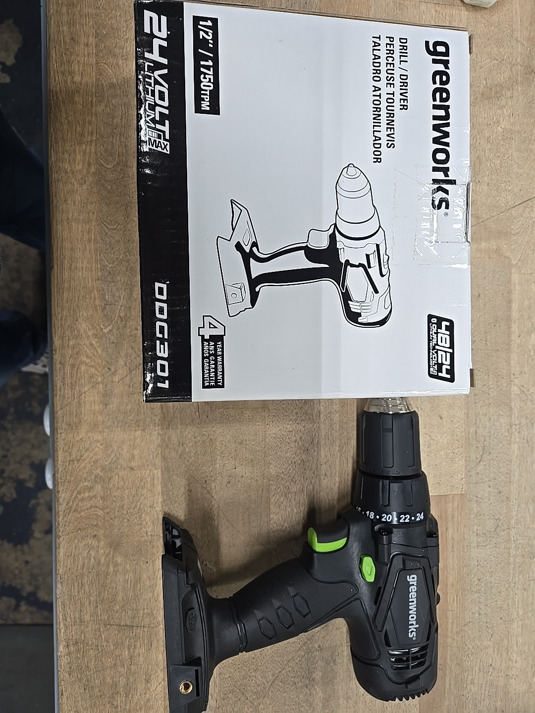 Greenworks 48/24V 1/2&Prime; Drive Cordless Drill Driver DDG301 (Tool Only) New in Box