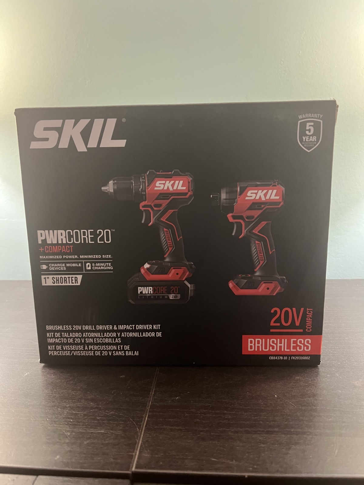 SKIL CB8437B-10 20V PWRCORE 20 Drill Driver and Impact Driver Combo Kit