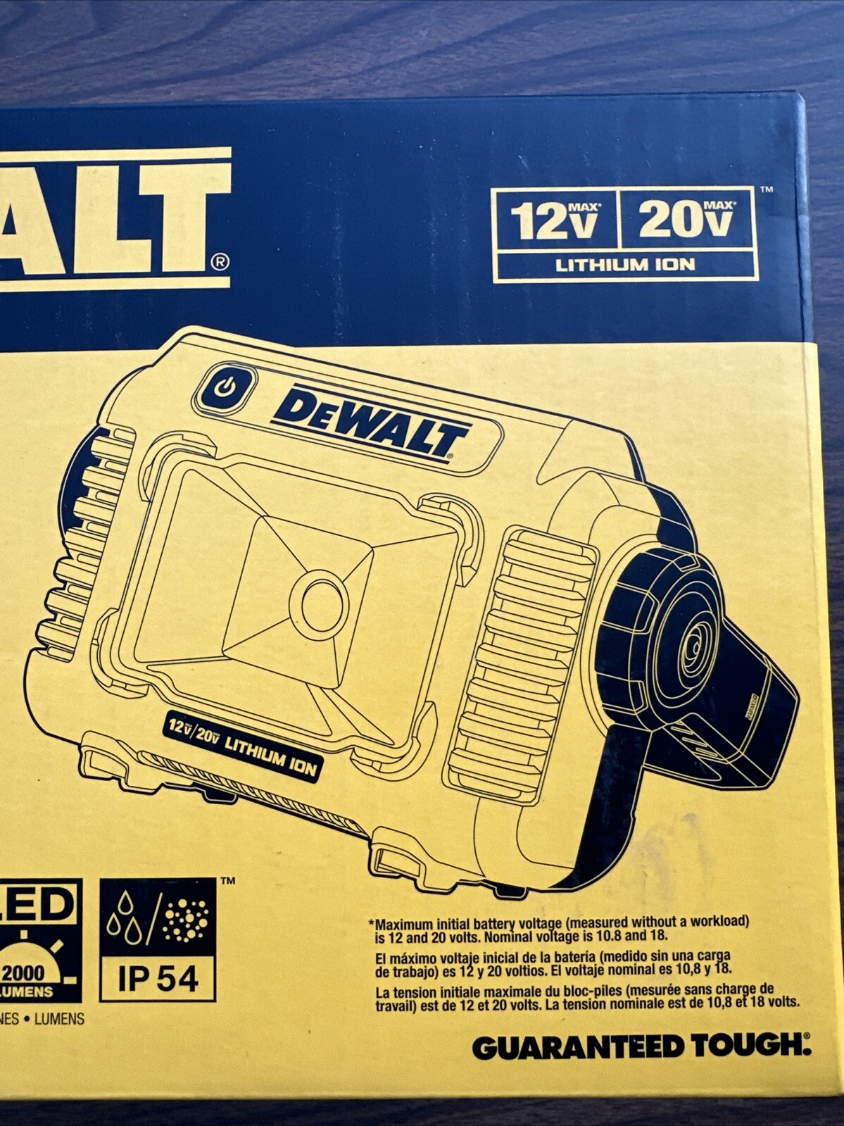 DeWalt Compact LED (2000 Lumens) Task Light DCL077B (Tool Only) Brand NEW