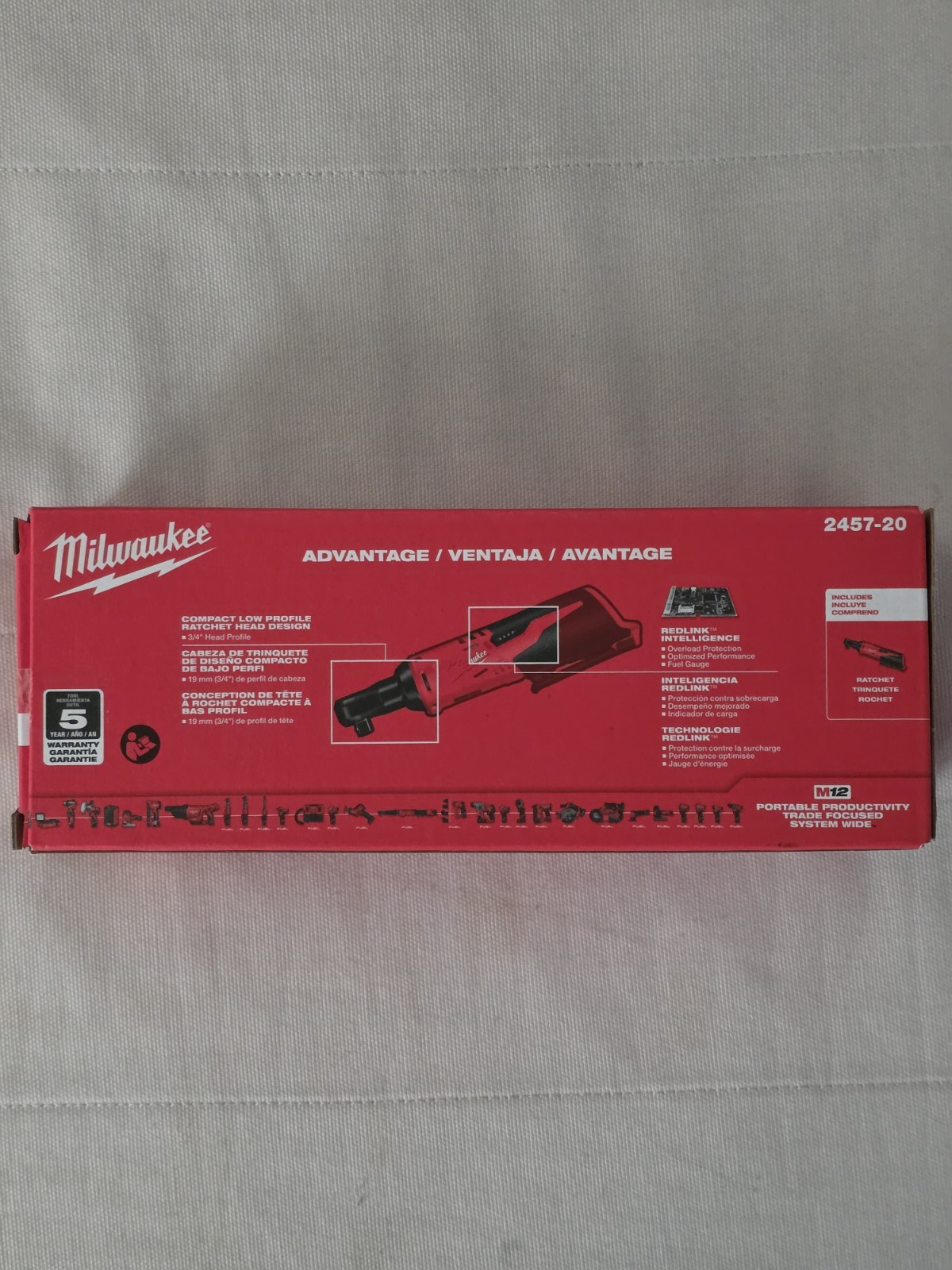 Milwaukee 2457-20 M12 12V 3/8&Prime; Inch Cordless Ratchet (Tool Only)