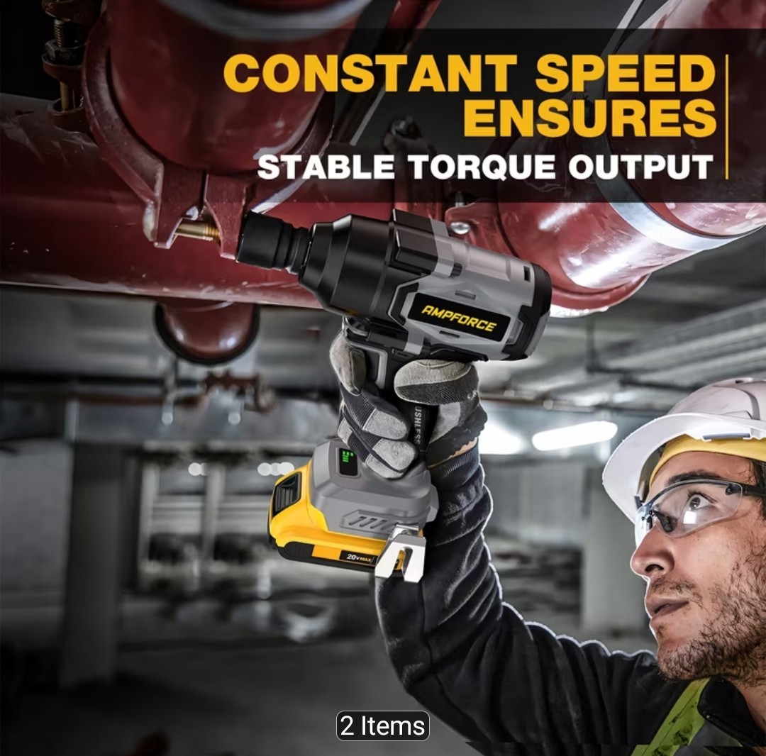 20V 1200N.m/400N.m BRUSHLESS 1/2&Prime; IMPACT WRENCH , COMPATIBLE WITH DEWALT 20V…