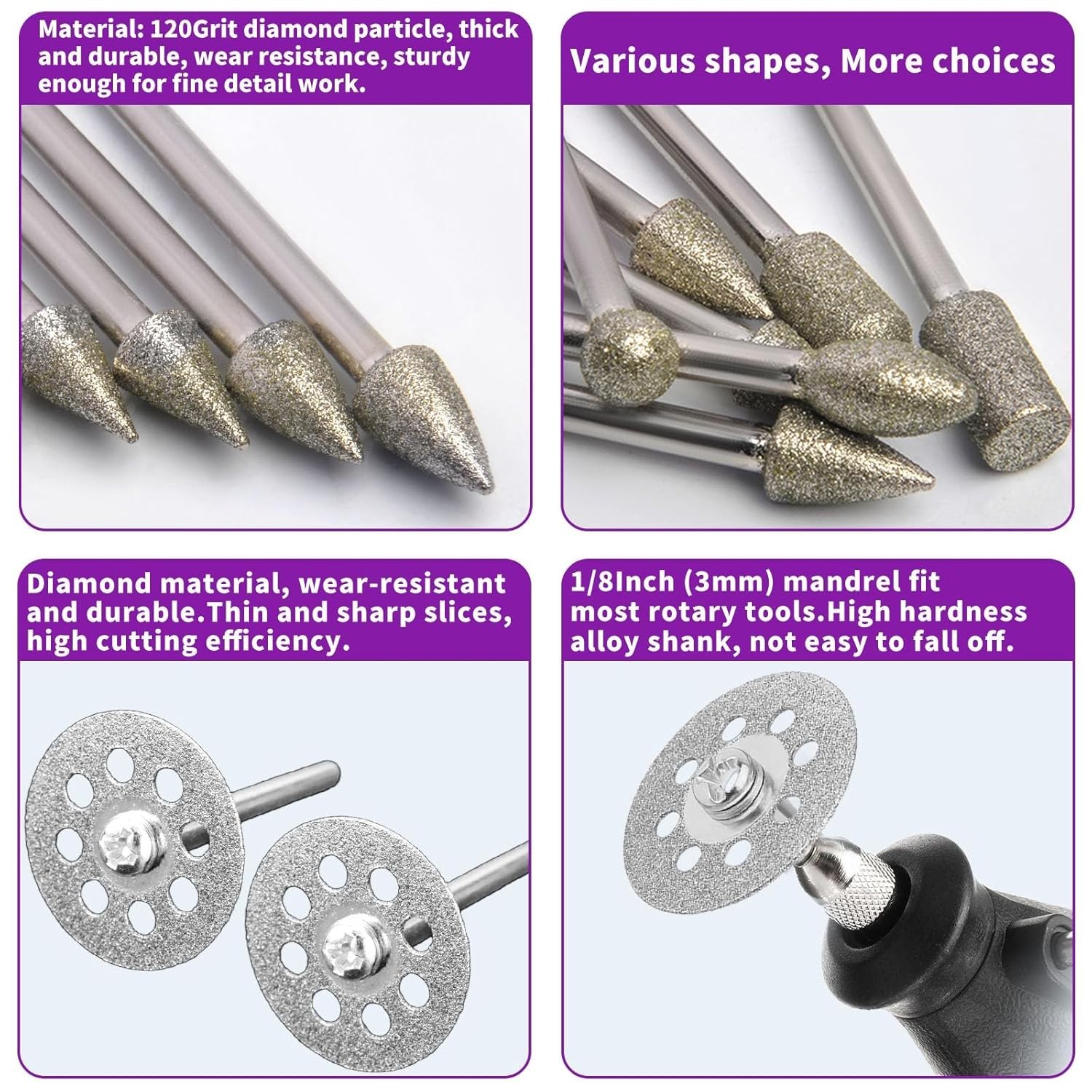Ultra-Thin Diamond Cutting Wheels & Grinding Bits Set – 32 Pcs for Dremel Tools