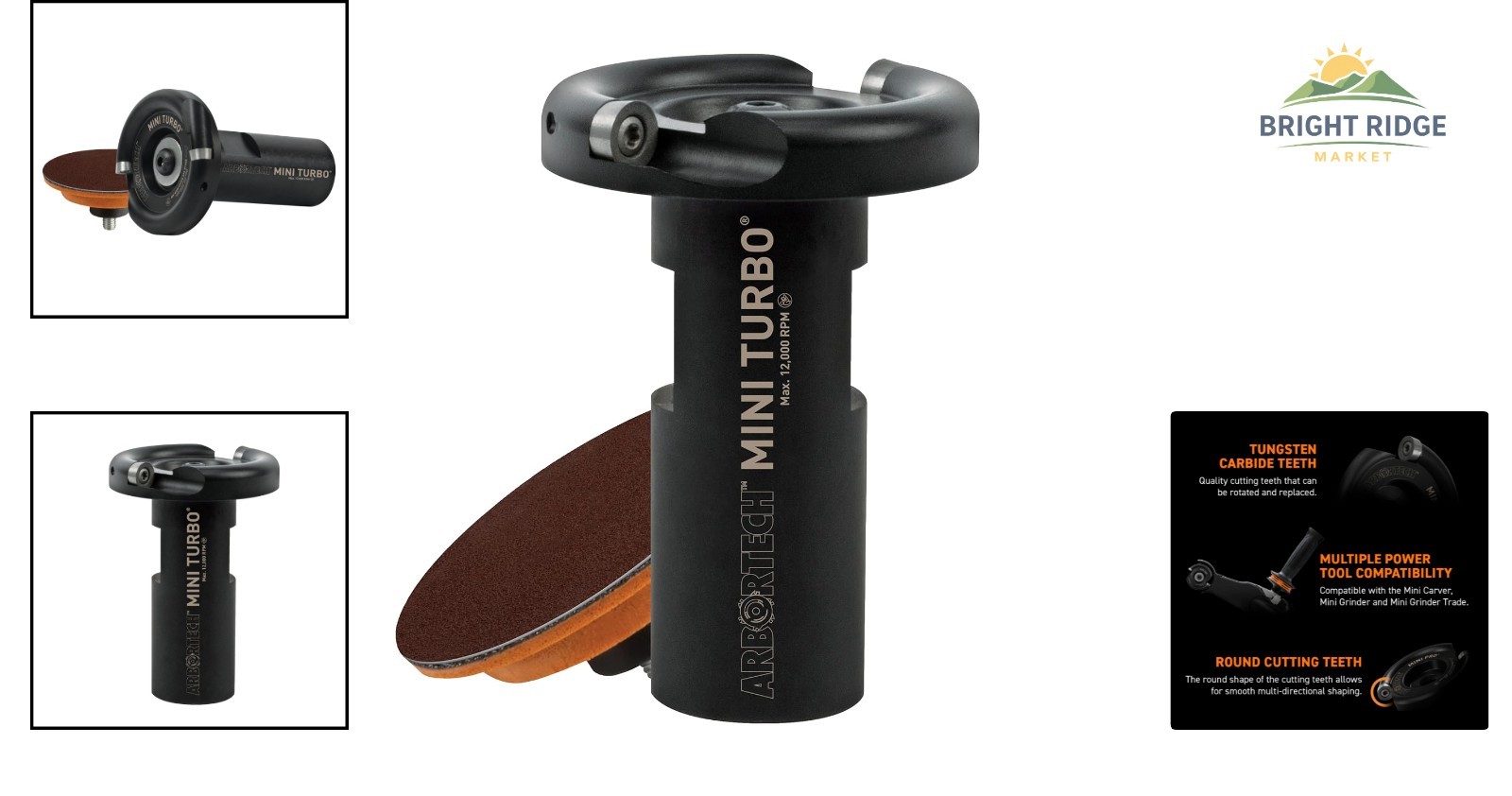 Efficient Mini Turbo Carving Tool for Angle Grinders with Assorted Sanding Discs