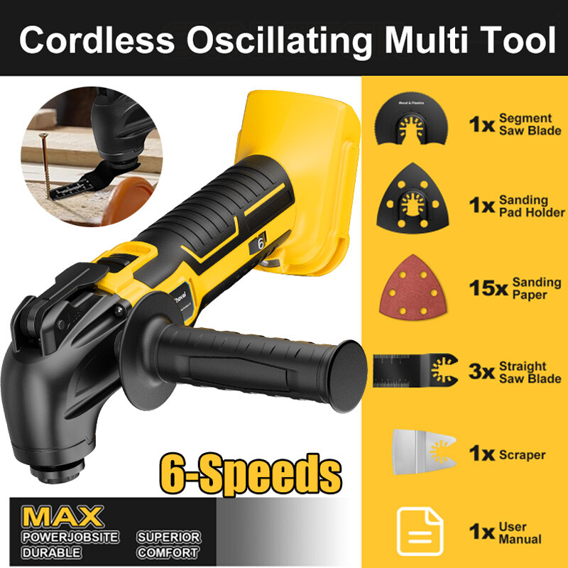 Cordless Brushless Oscillating Multi Tool Saw for DEWALT 20V Battery w/ 6 Speeds