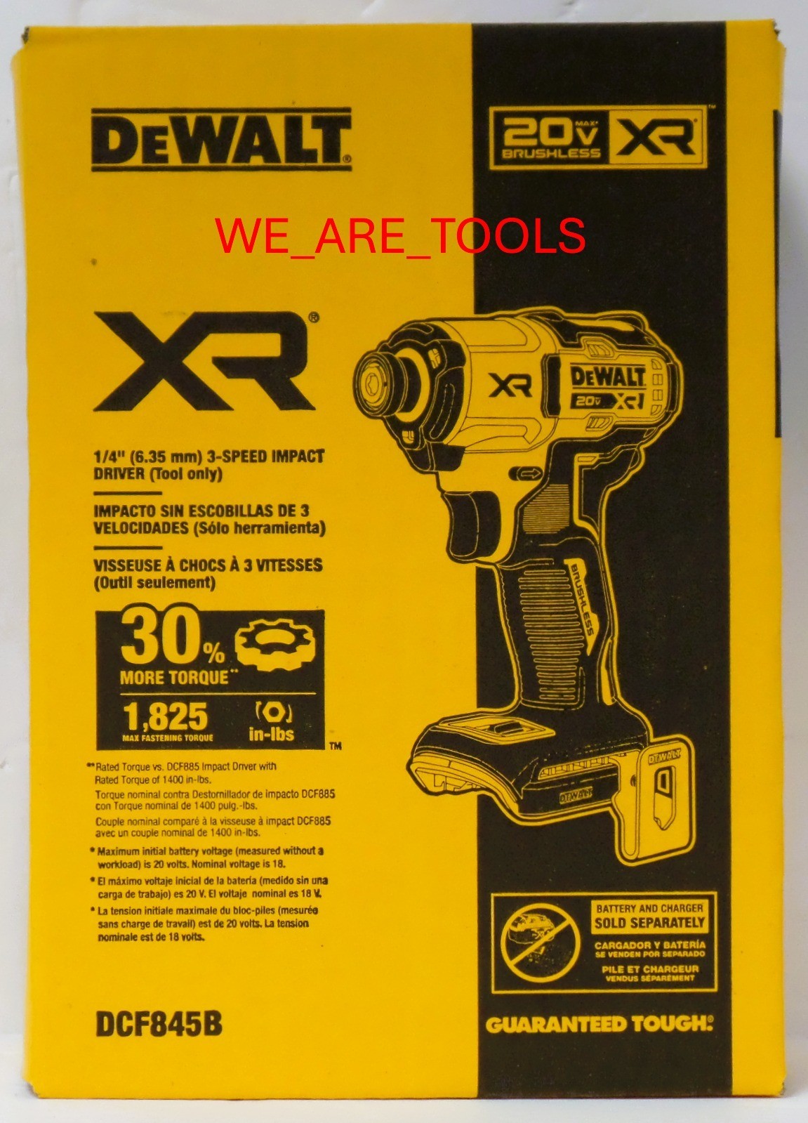 Dewalt KIT DCF845B 3-Speed 20V Max 1/4&Prime; Impact Driver, 1) 5.0 Battery, Charger