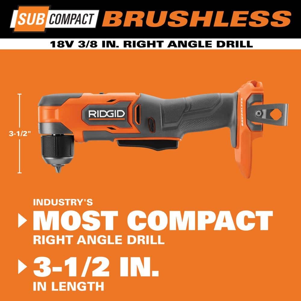 RIDGID 18V SubCompact Brushless Cordless 3/8 in. Right Angle Drill (Tool Only)