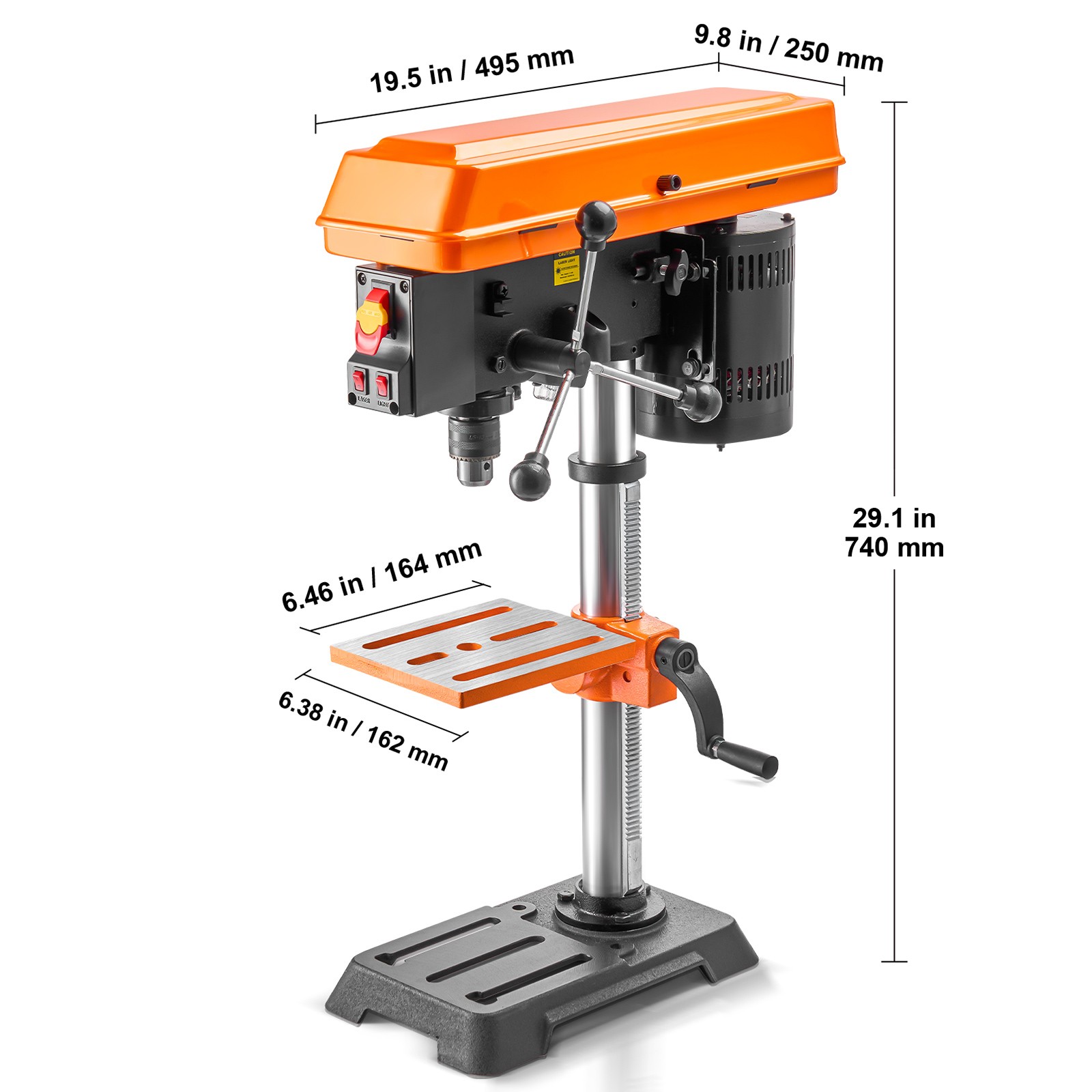 Uimoso 10in Benchtop Drill Press Machine with Adjustable Speed 650-3100RPM