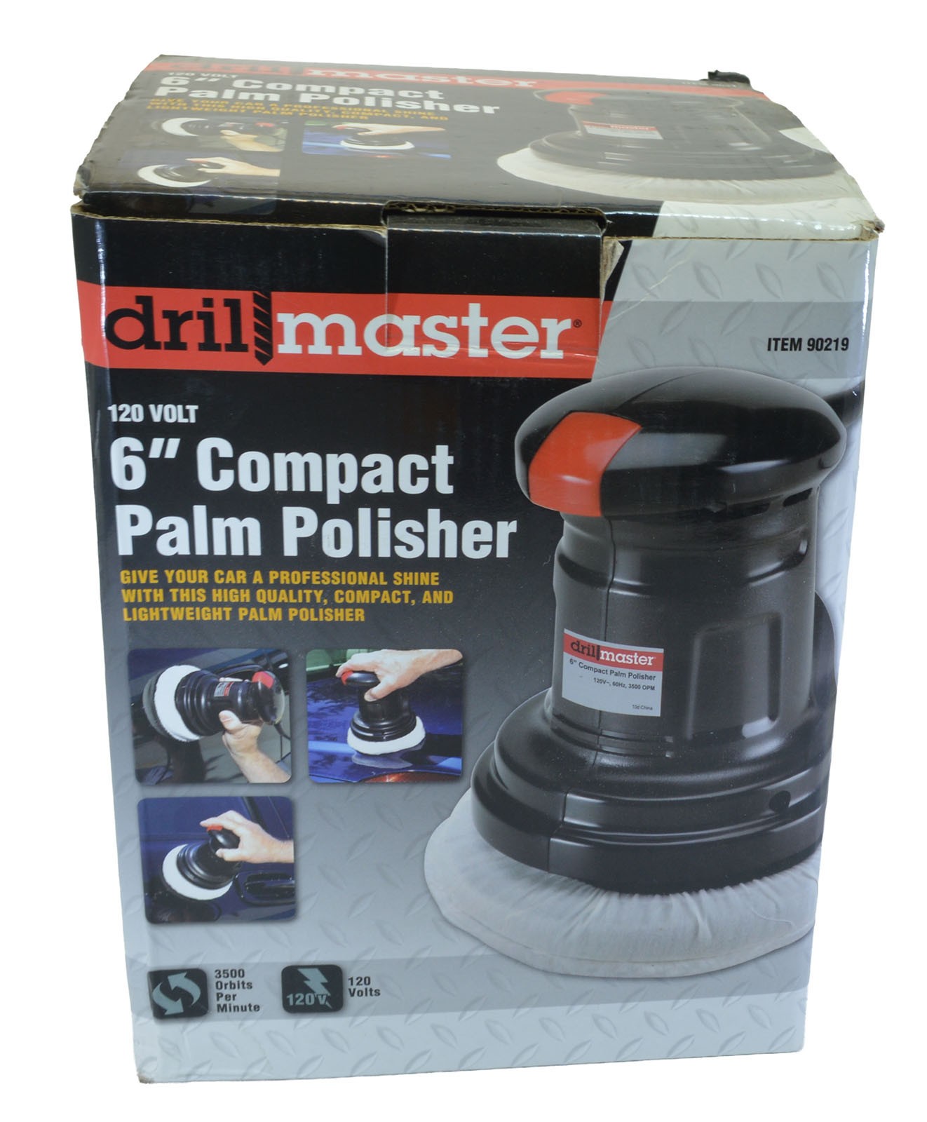 DrillMaster 6&Prime; Electric Palm polisher. Model 90219 w/several pads, user manual