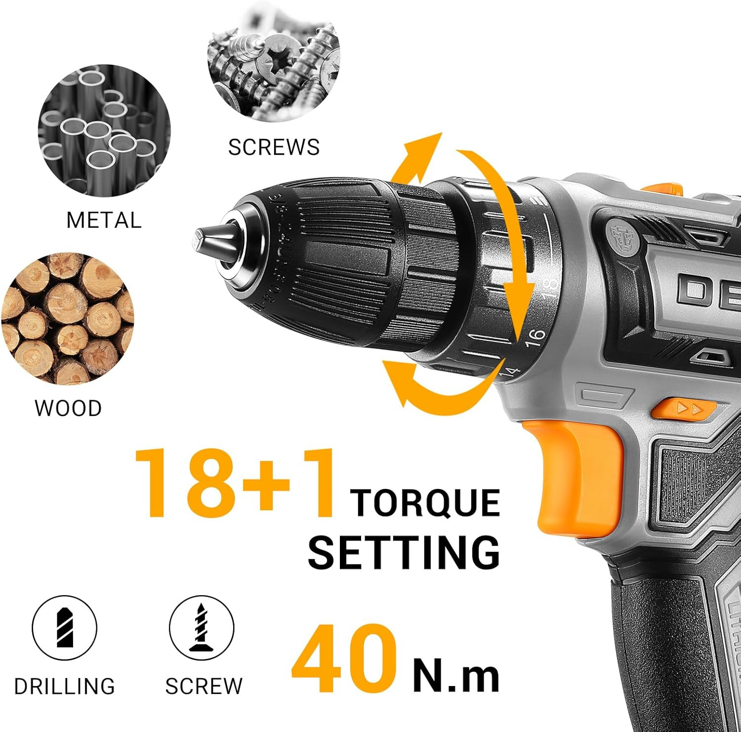 Power Drill Cordless: Cordless Drill 20V Electric Power Drills Set Tool