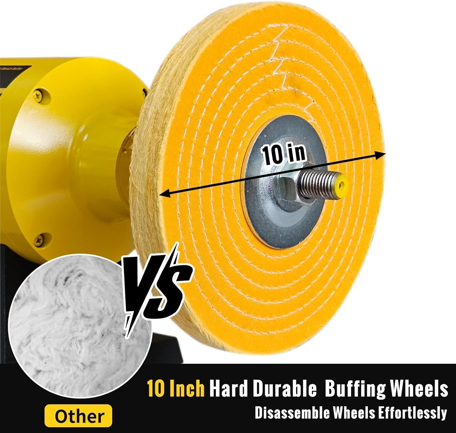 10 Inch Bench Buffer Polisher, Dual Speed 1750/3450RPM Electric Buffing Machine