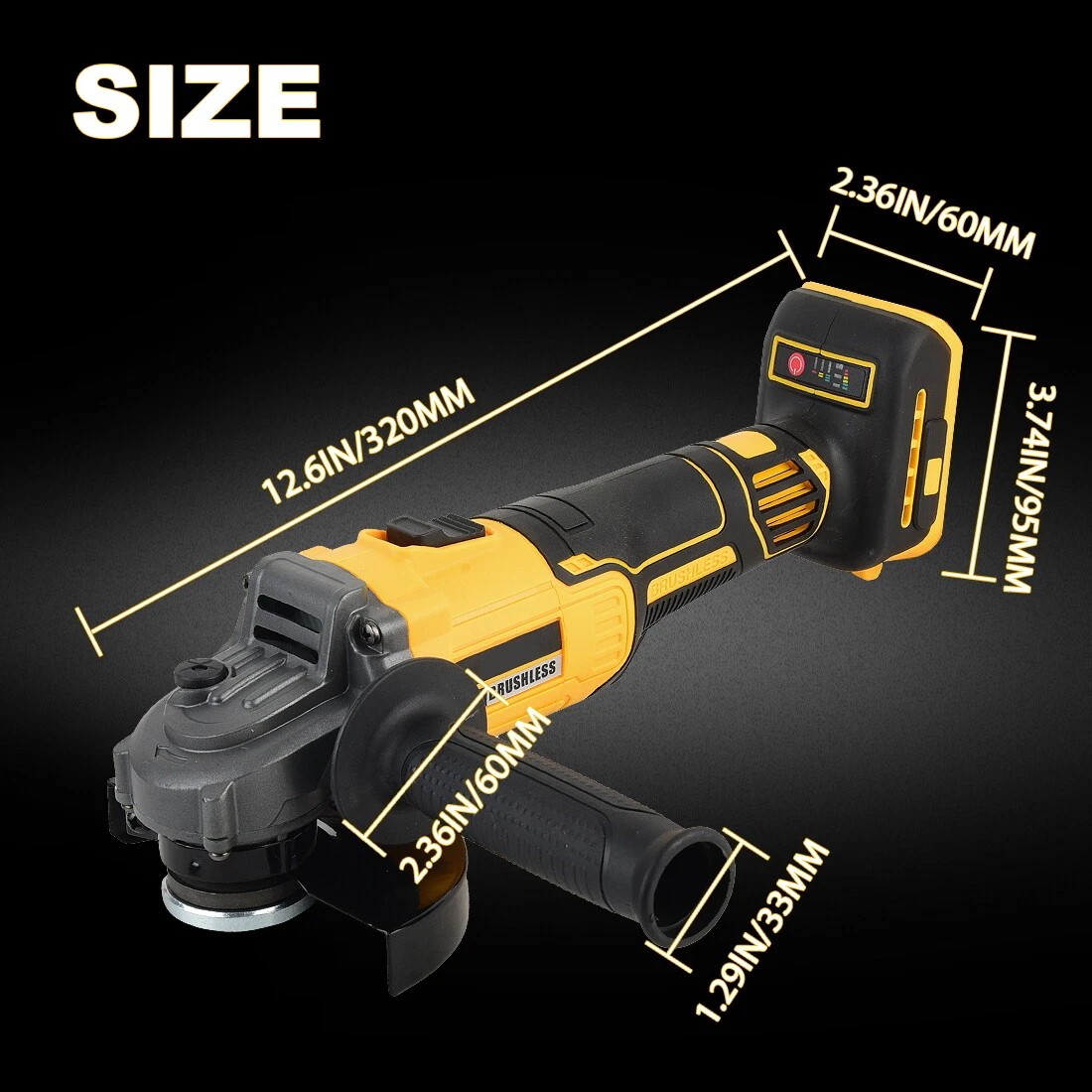 Cordless Angle Grinder Compatible Dewalt 20V Battery 4-1/5 Brushless 9000 RPM To