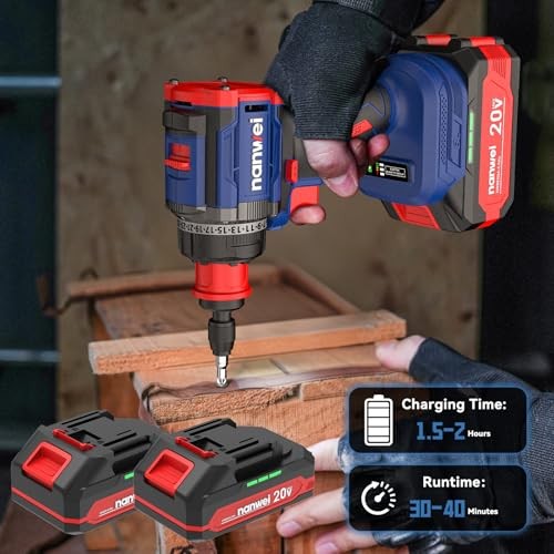 4-in-1 Multi-Head Cordless Drill Set, 440 In-lbs (50N·m) 4-in-1 Cordless Drill