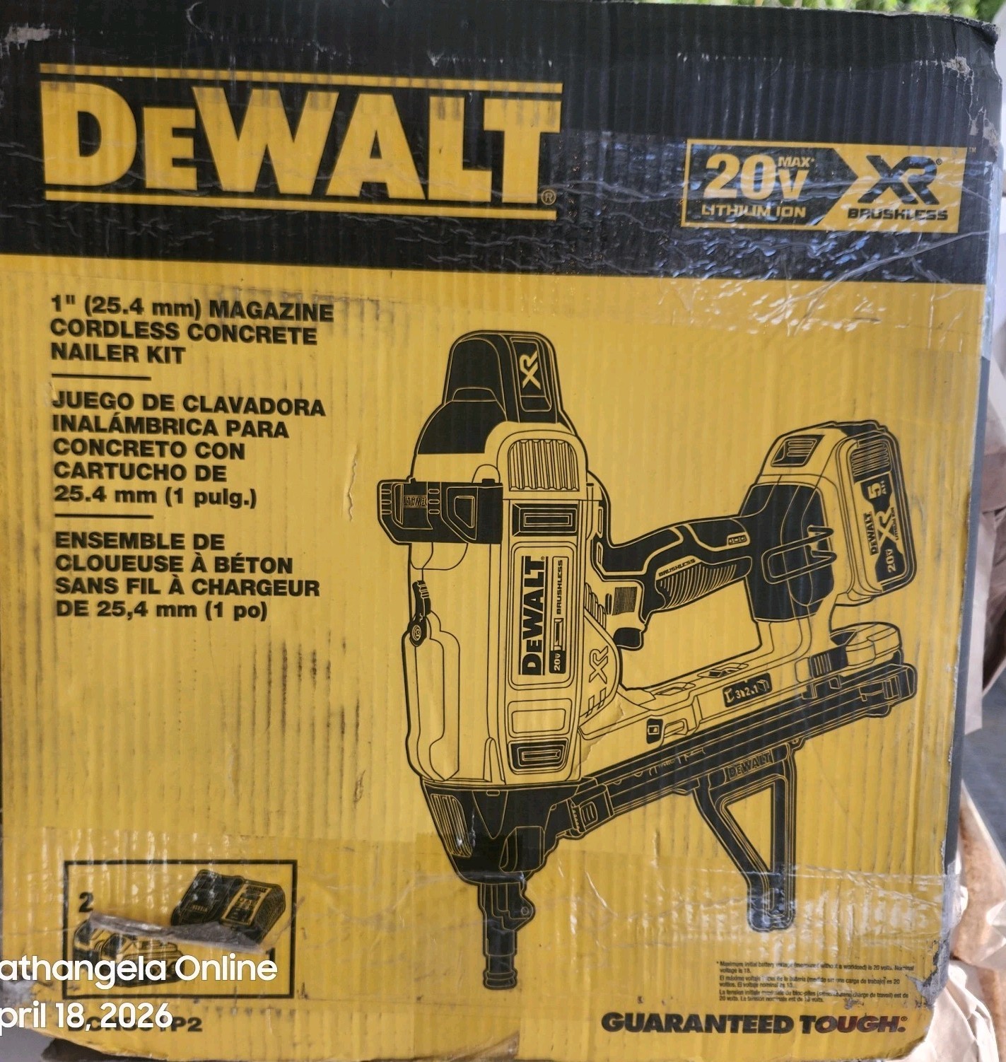 DEWALT DCN891P2 20V MAX XR Gasless CONCRETE Nailer Kit Up To 1&Prime; PLS READ
