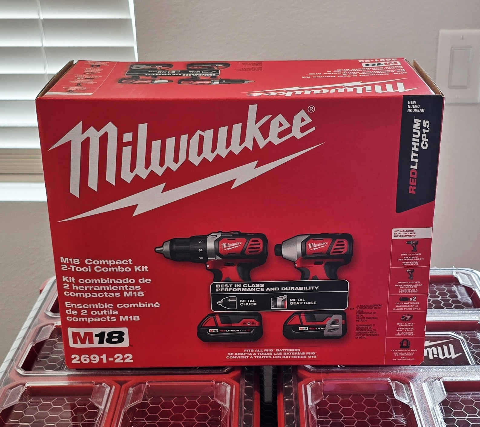 Milwaukee M18 2691-22 Compact 2-Tool Drill/Driver & Impact Kit 2 Batteries