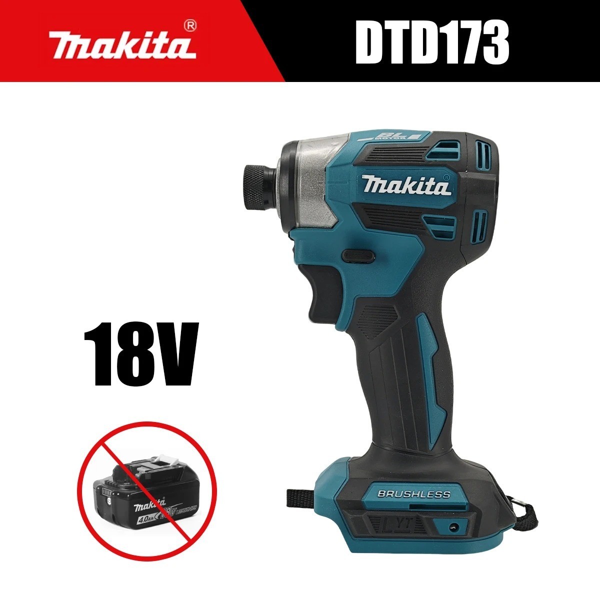 Makita DTD173 18V LXT Cordless Brushless Impact Driver 180 N·M T-Mode Electric
