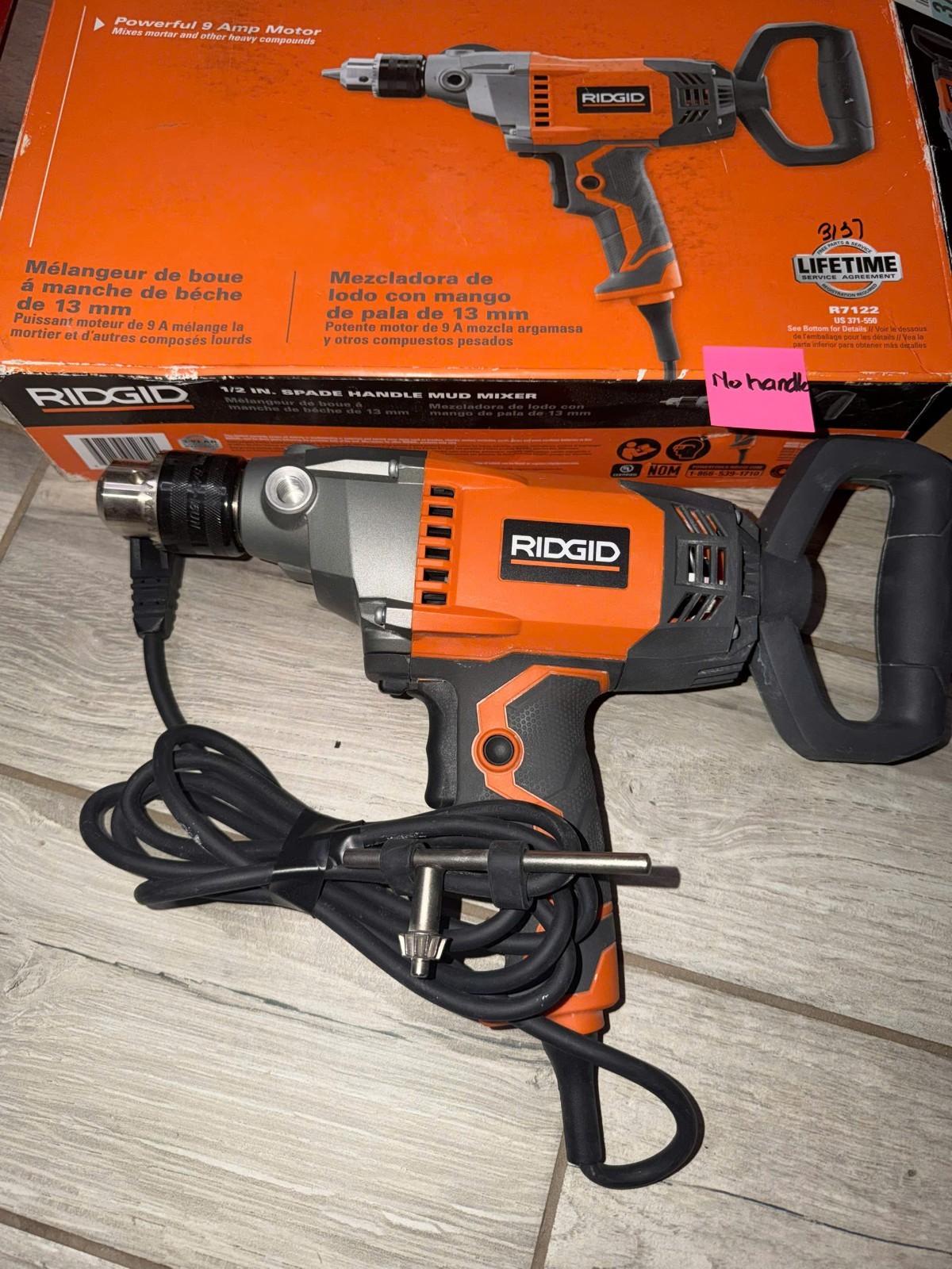 RIDGID R7122 1/2 in. Corded Spade Handle Mud Mixer