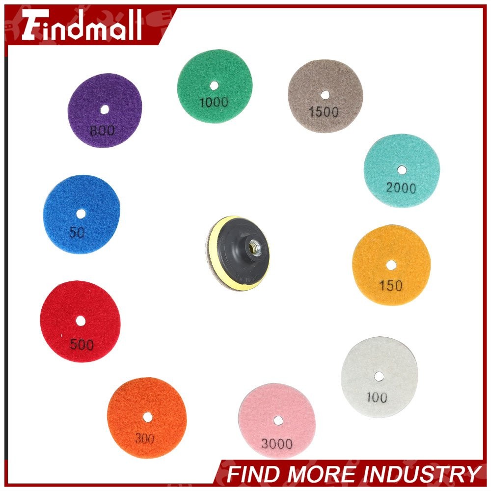 Findmall 11Pack 3&Prime; Diamond Polishing Pads Kit For Granite Marble Stone Polishing