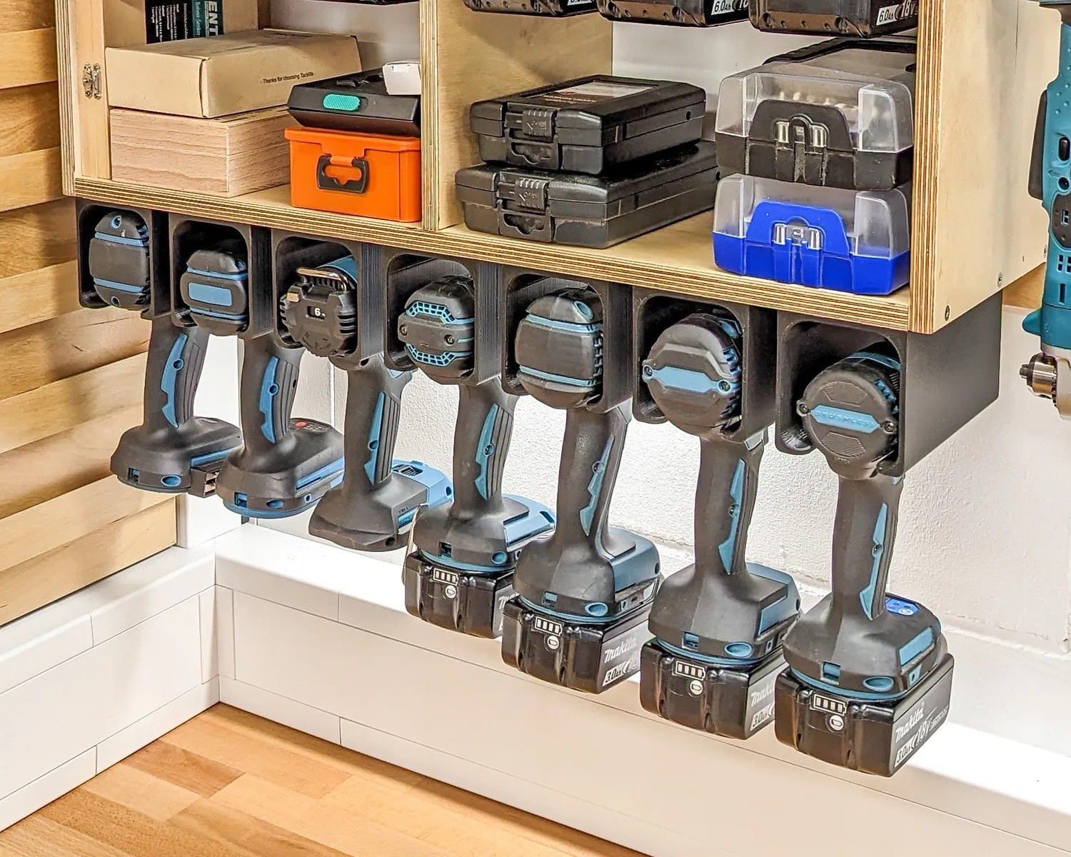Universal cordless Drill Holder/Mount (Makita, DeWalt, Bosch, Festool) – 5 Pack