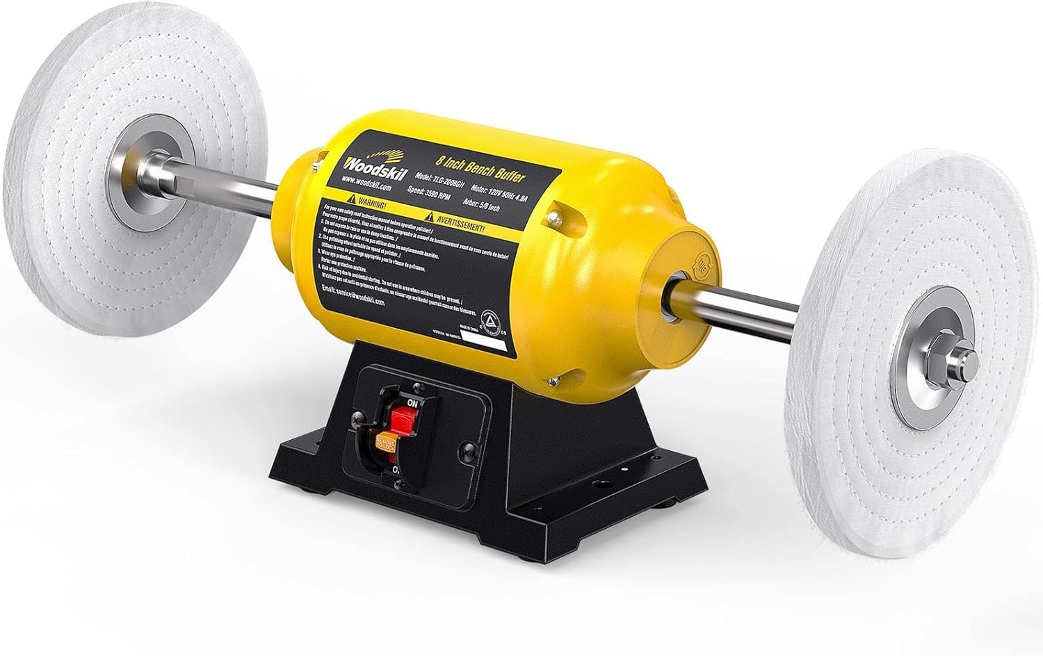 Bench Buffer Polisher 8 Inch 3/4HP For Metal Wood