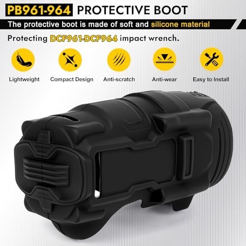 Protective Rubber Boot for 20V MAX Impact Wrench – Fits 1/2&Prime; & 3/4&Prime; High Torque