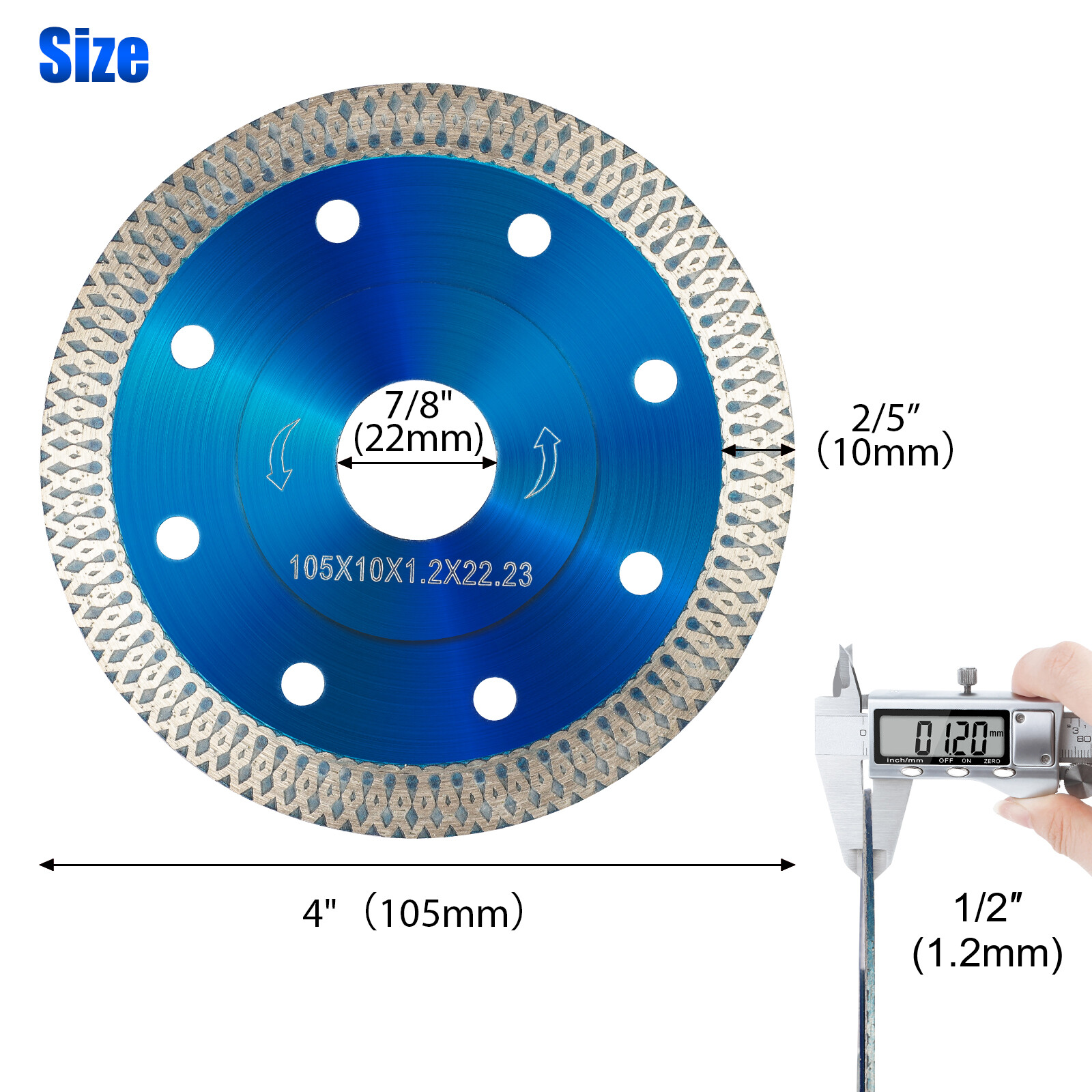 3Pc 4&Prime; Porcelain Tile Turbo Diamond Wet Dry Grinder Cutting Wheel Saw Blade/Disc
