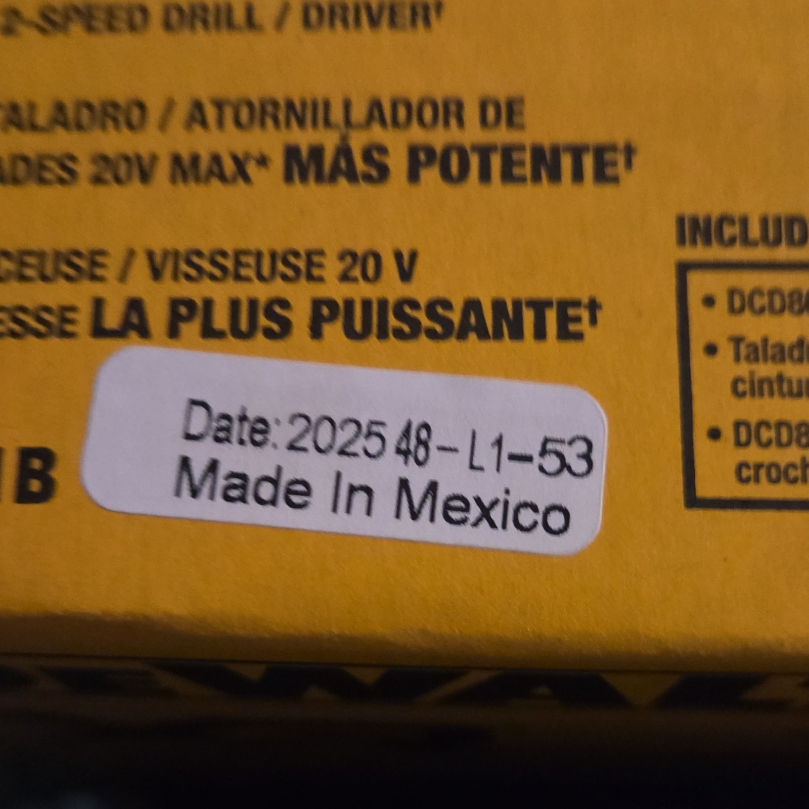 DEWALT DCD801B XR 20V MAX Drill/Driver 1/2&Prime; 1050W 3-Position LED Anti-Rotation