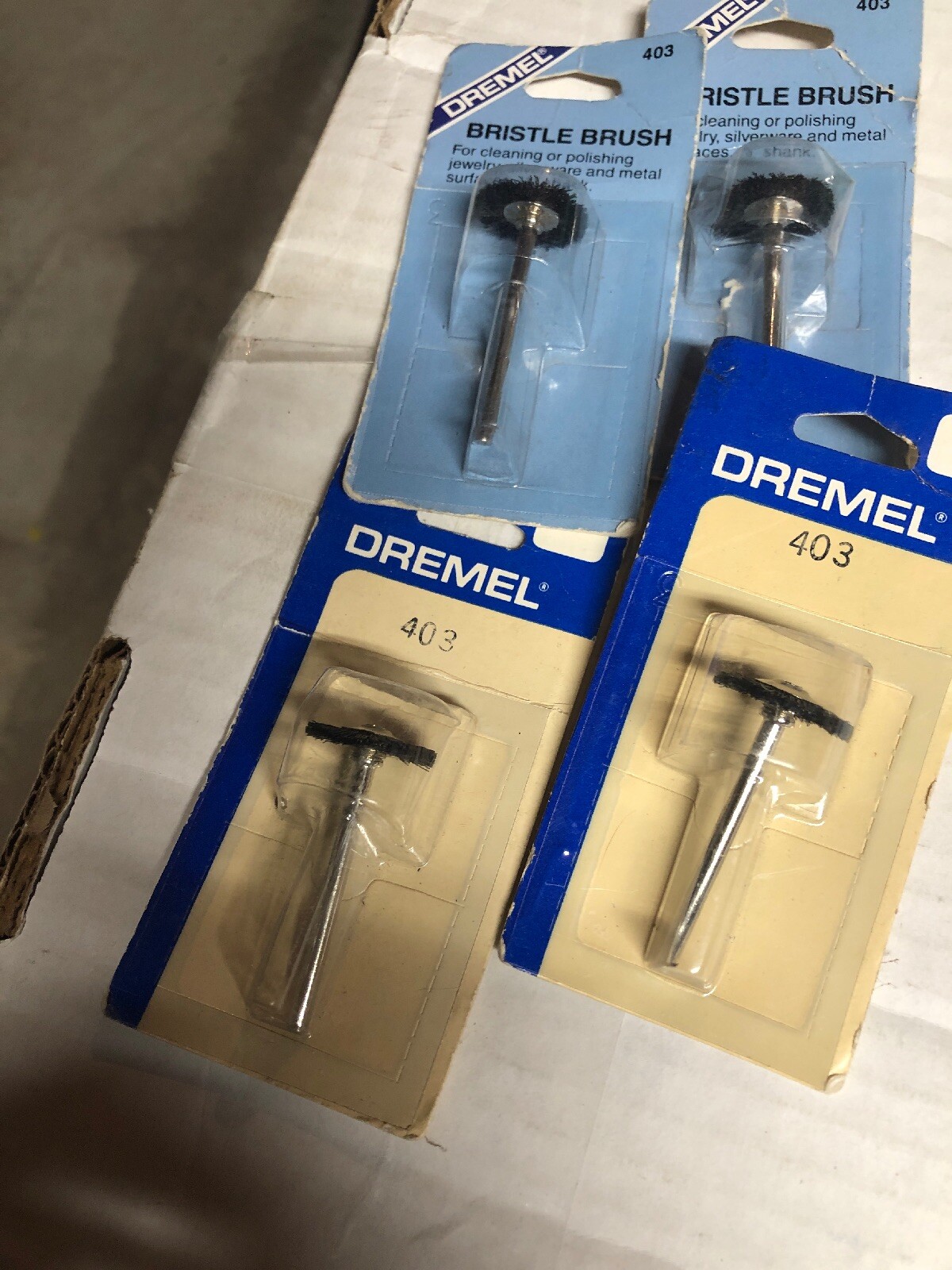 Lot Of 4 Packs DREMEL MFG CO #403-3/4&Prime; Diameter, Bristle Brush 1/8” Shank New!!