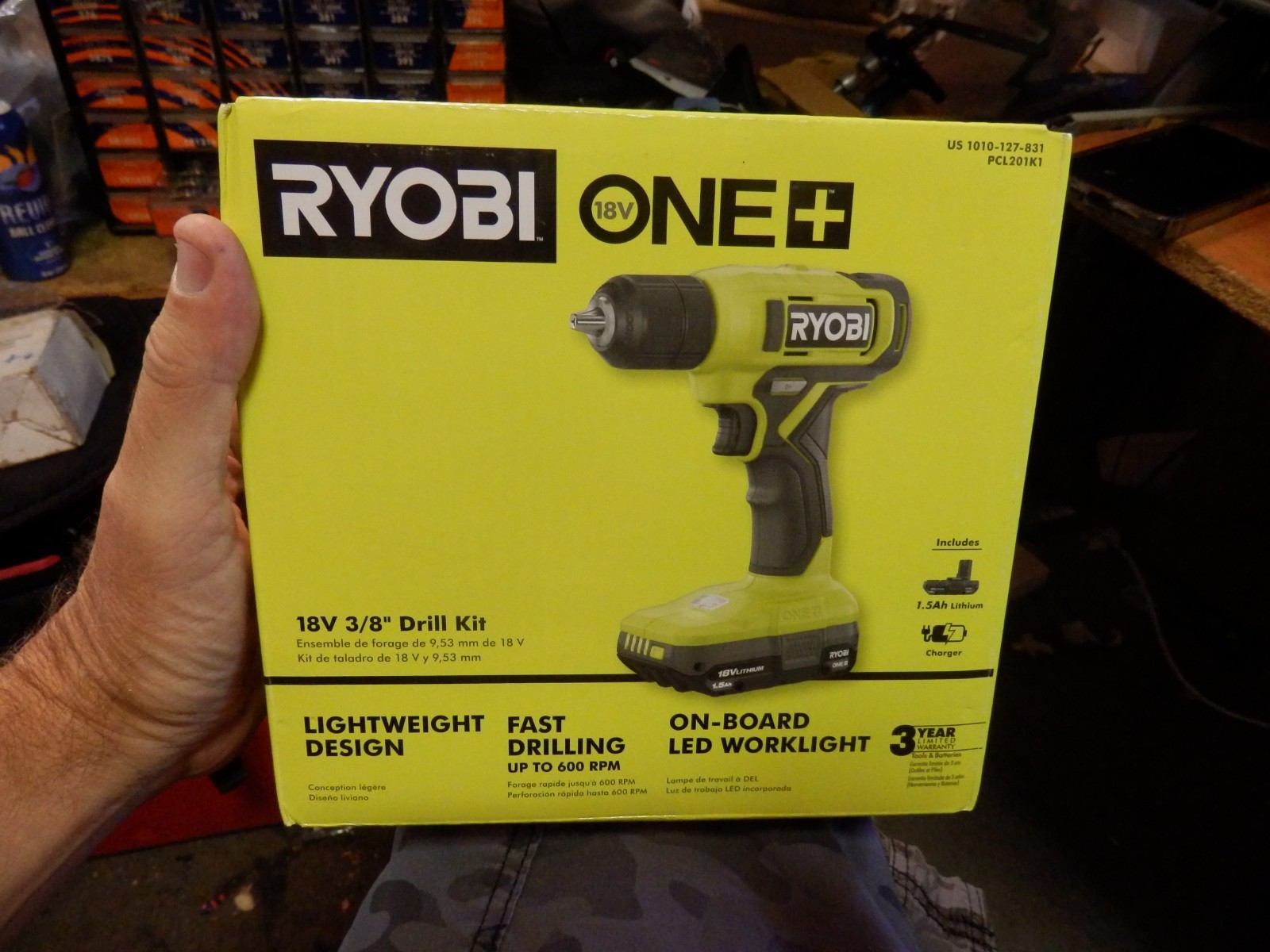 RYOBI ONE+ 18V 3/8&Prime; Drill/Driver Kit PCL201K1 – 1.5Ah Battery & Charger BRANDNEW