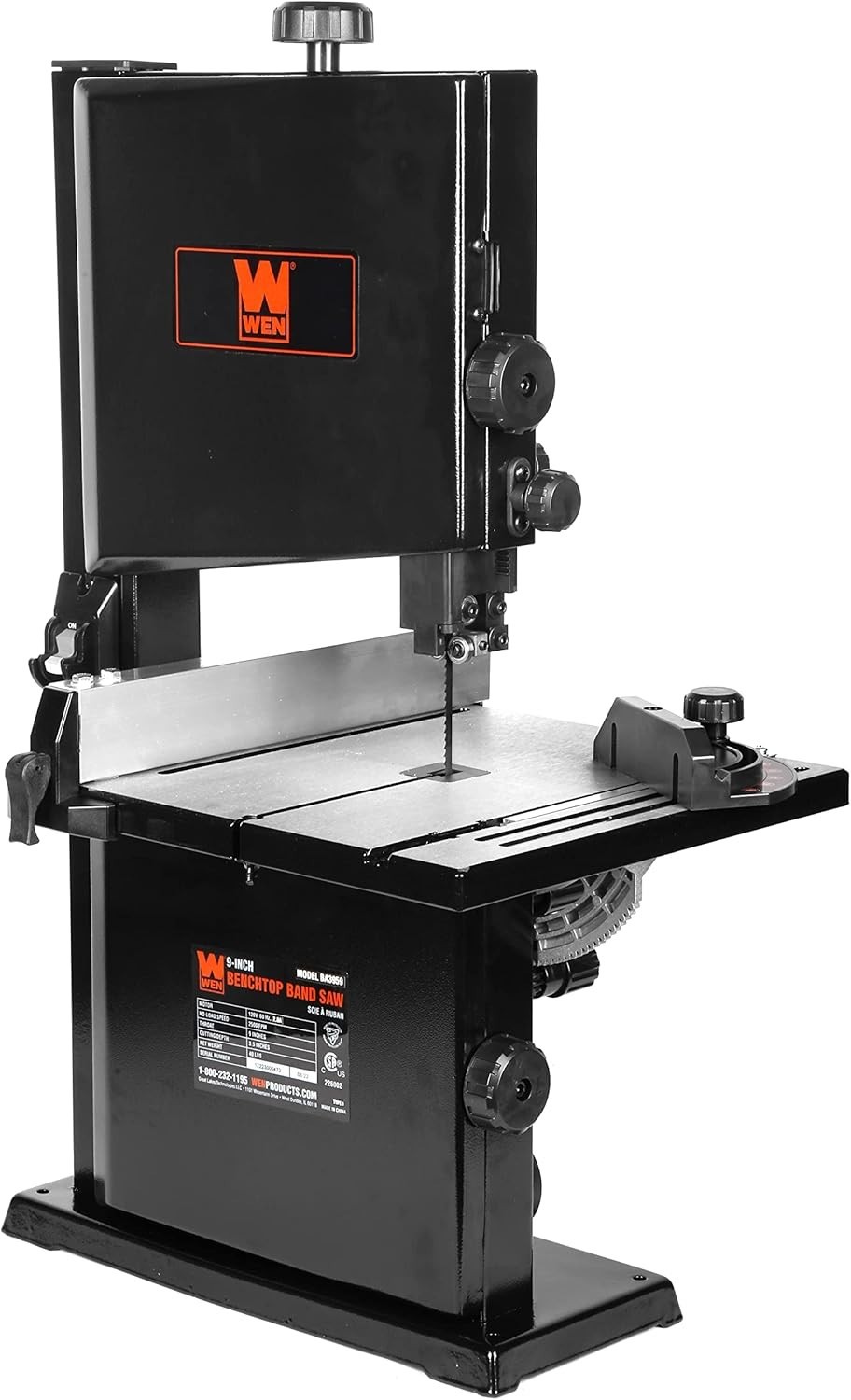 9-Inch Band Saw 2.8-Amp Benchtop BA3959 3.5&Prime; Deep 9&Prime; Wide Wood Metal Cutting
