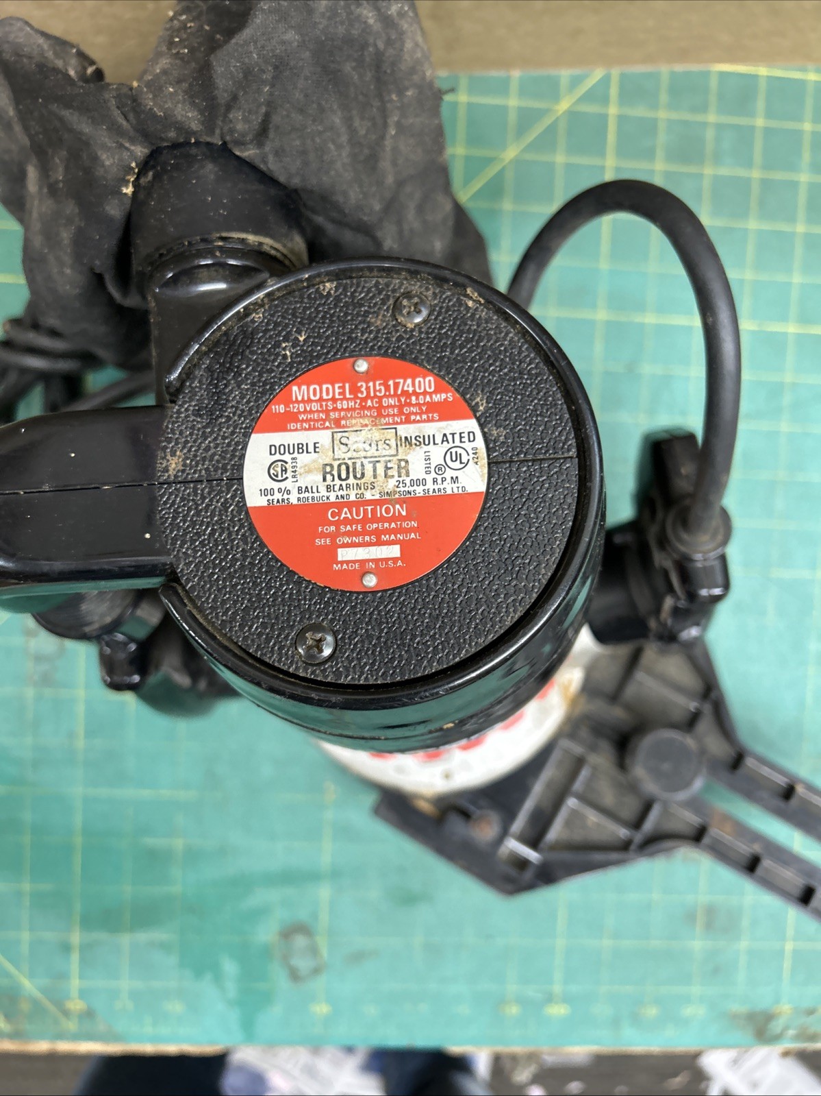 Sears Craftsman Super Router 110-120V 8.0amp 25,000RPM 315.17400 w/ Dust Bag