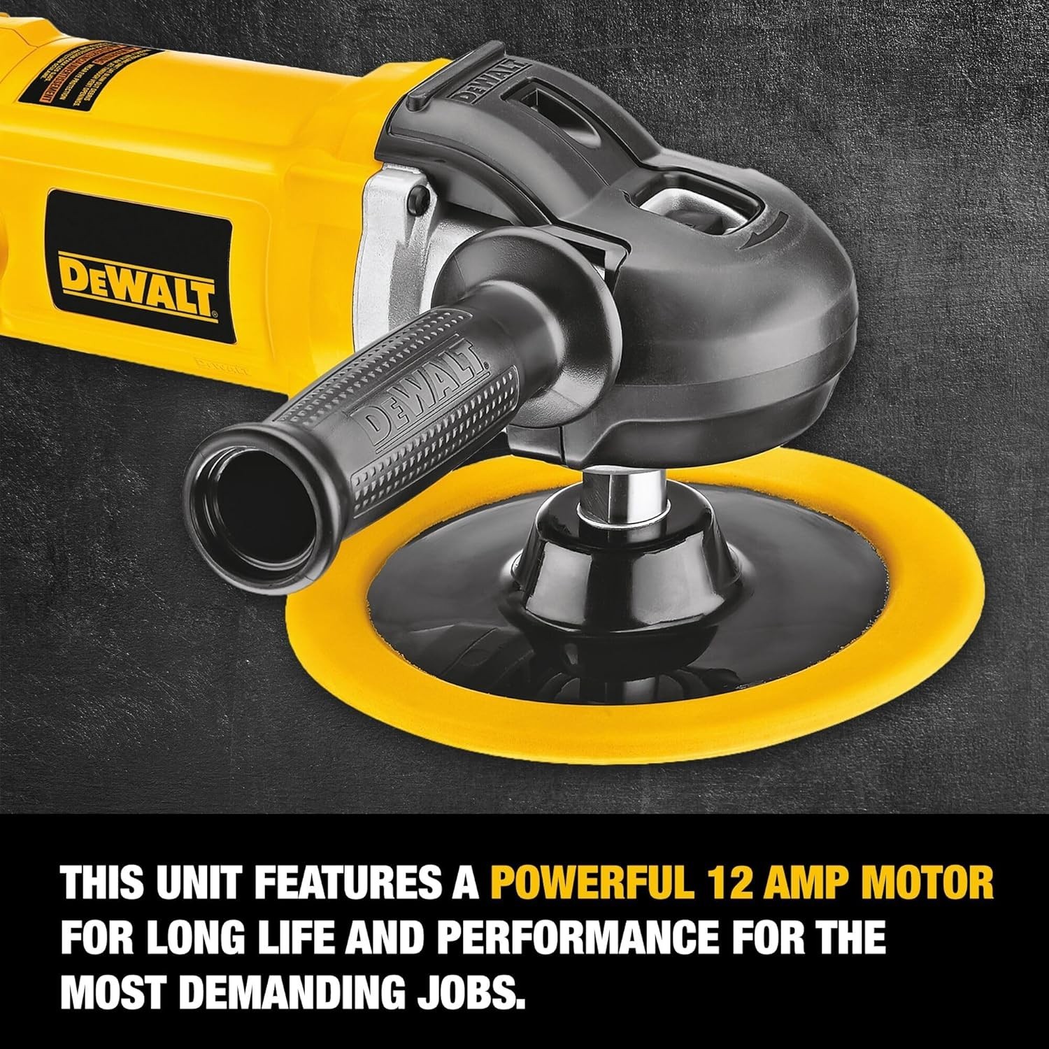 DEWALT Buffer Polisher, 7-in-9-in, 12 amp, Variable Speed Dial 0-3,500 RPM’s